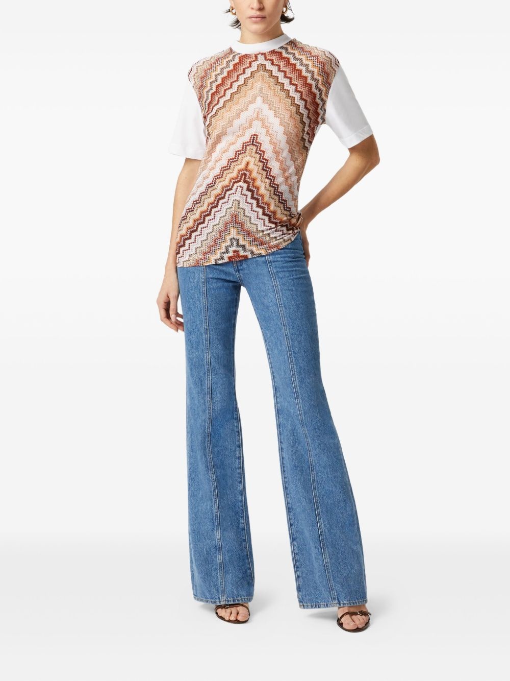 chevron-woven T-shirt - 2