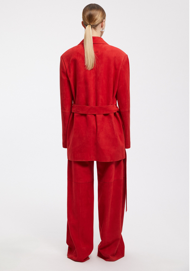 SWORD Suede belted blazer 5