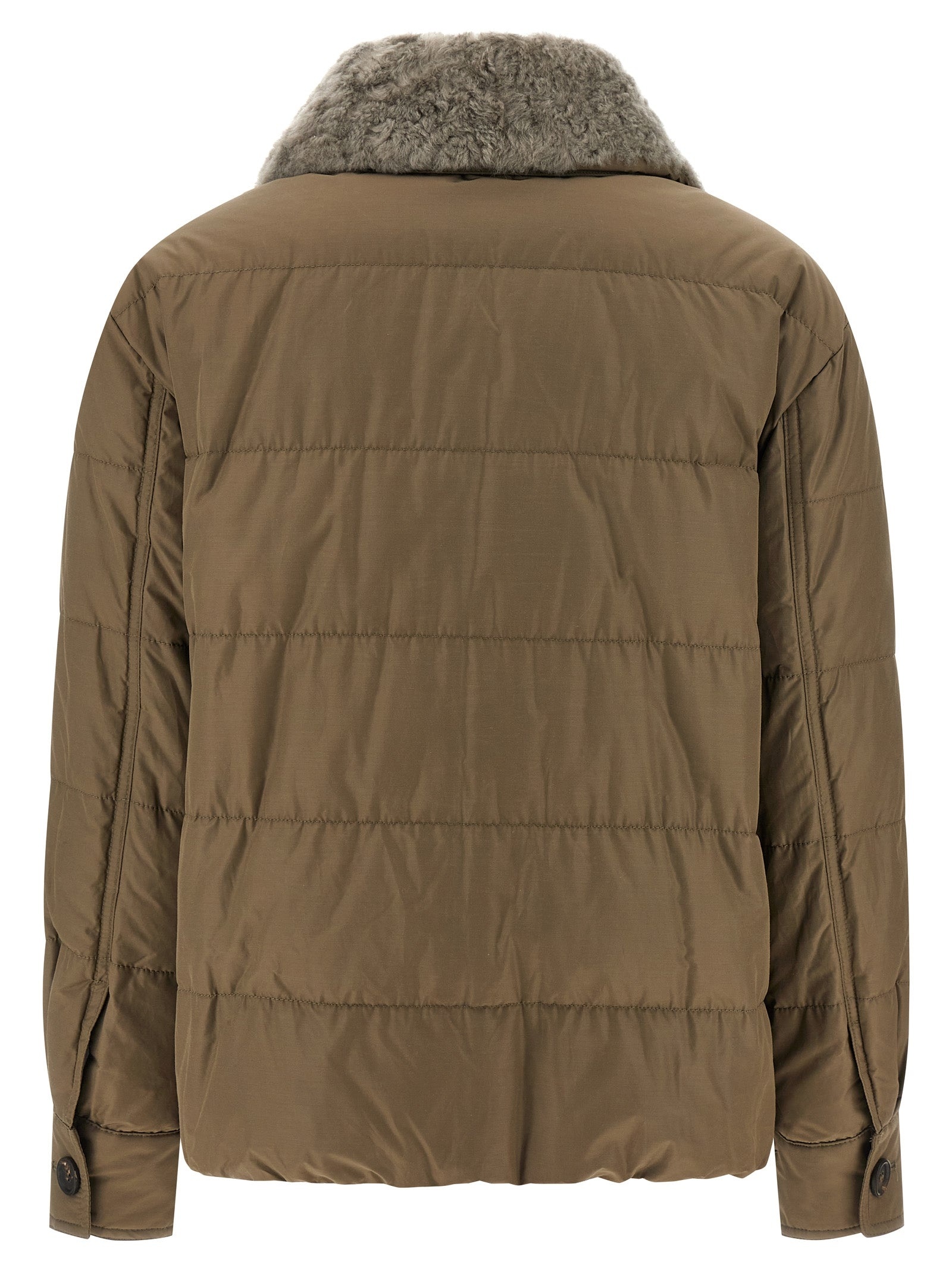 Monile Sherling Down Jacket Puffer Jackets Beige - 2