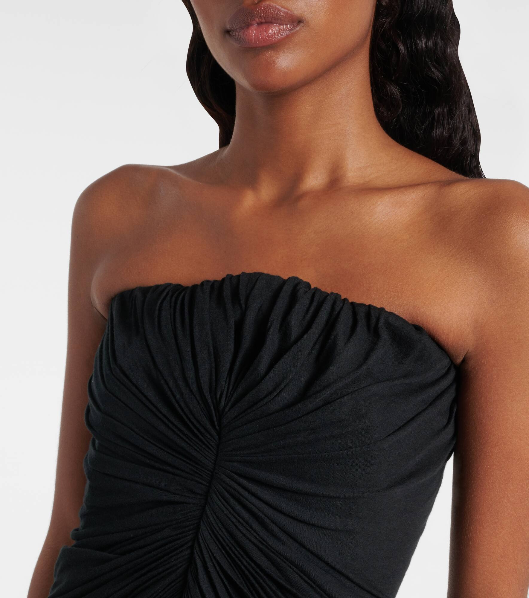Radiance gathered cotton bustier gown - 4