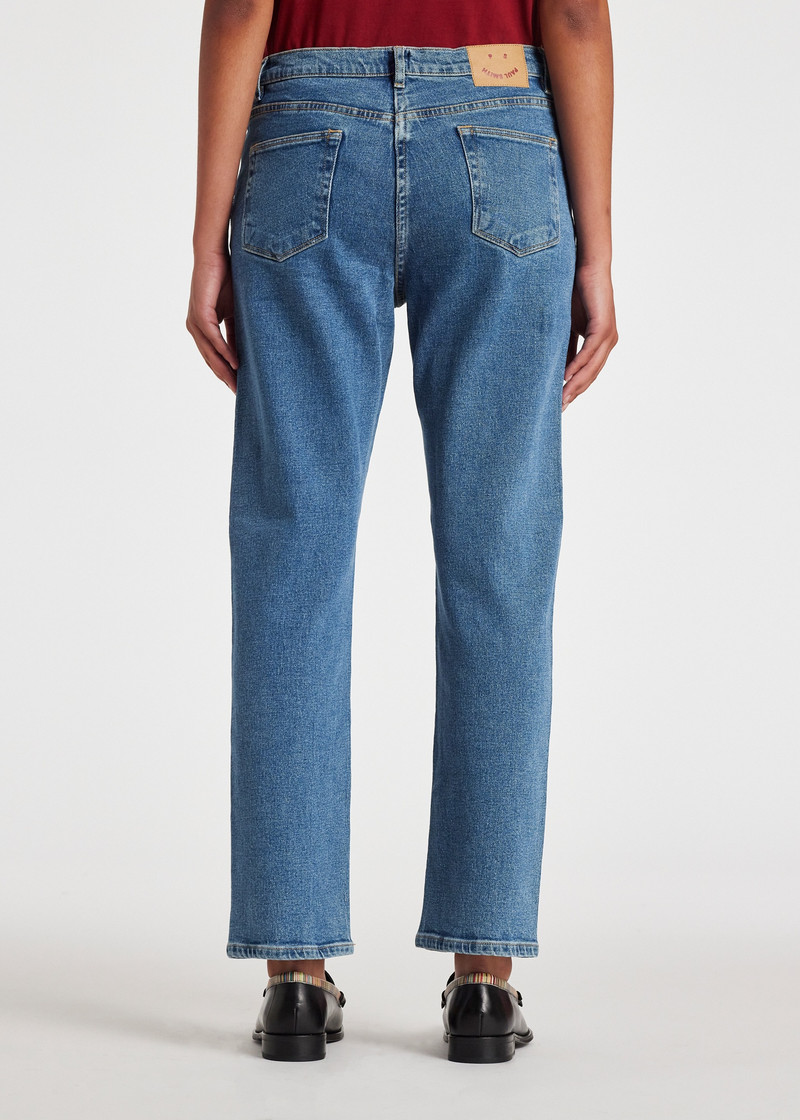 Mid Wash Straight-Fit 'Happy' Jeans 5