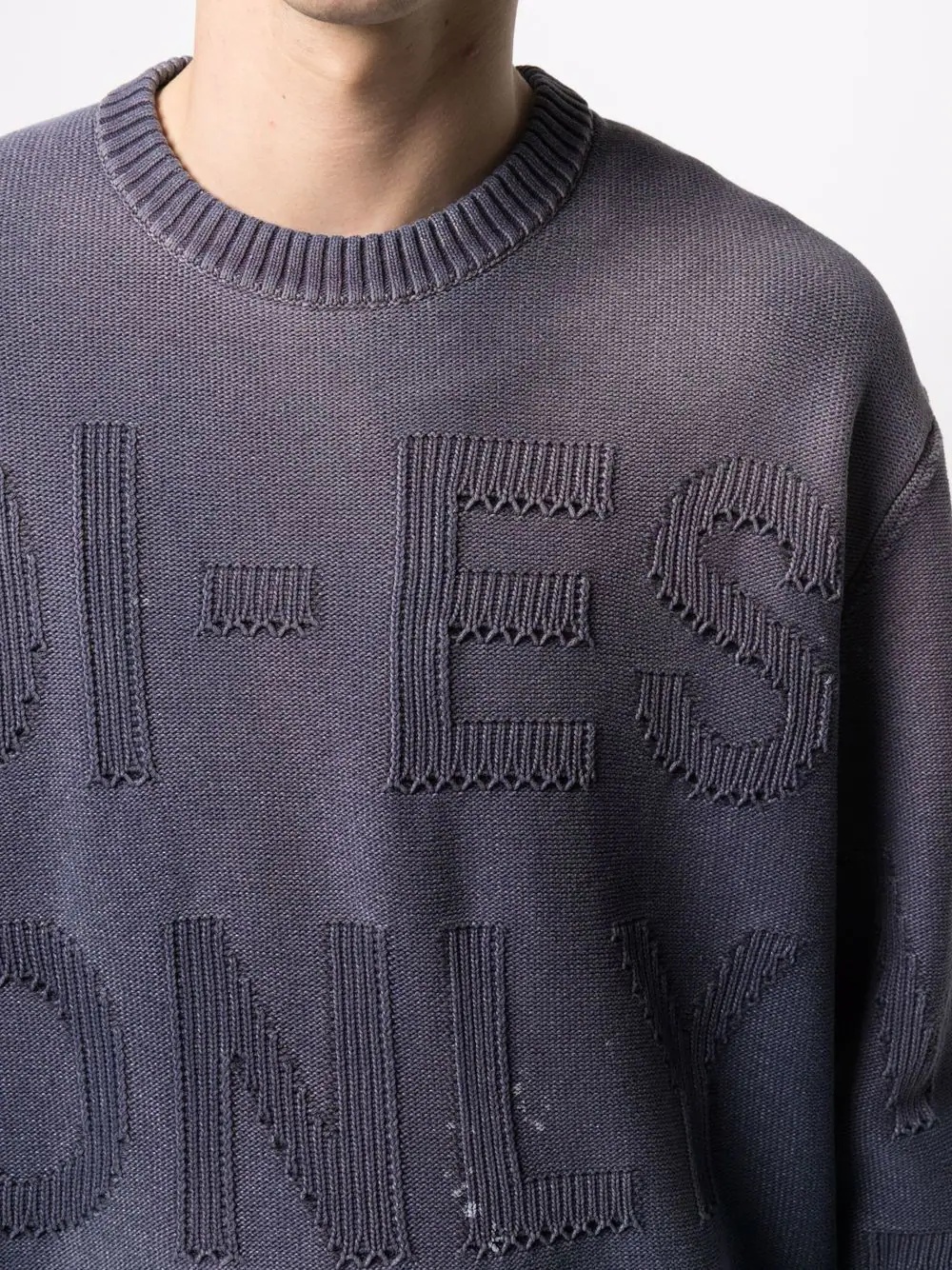 intarsia-logo treated sweatshirt - 5