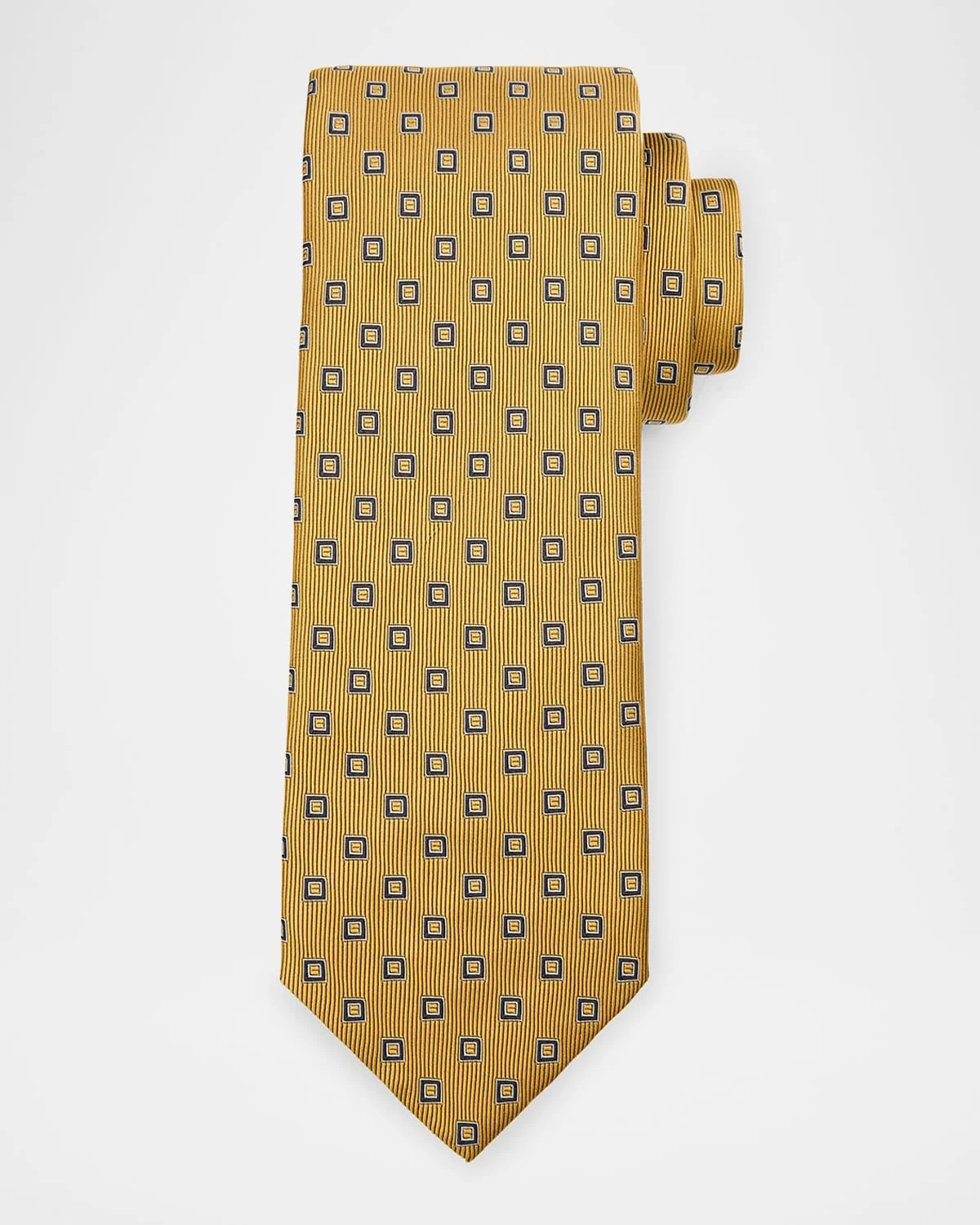 Men's Woven Square Silk Tie - 1
