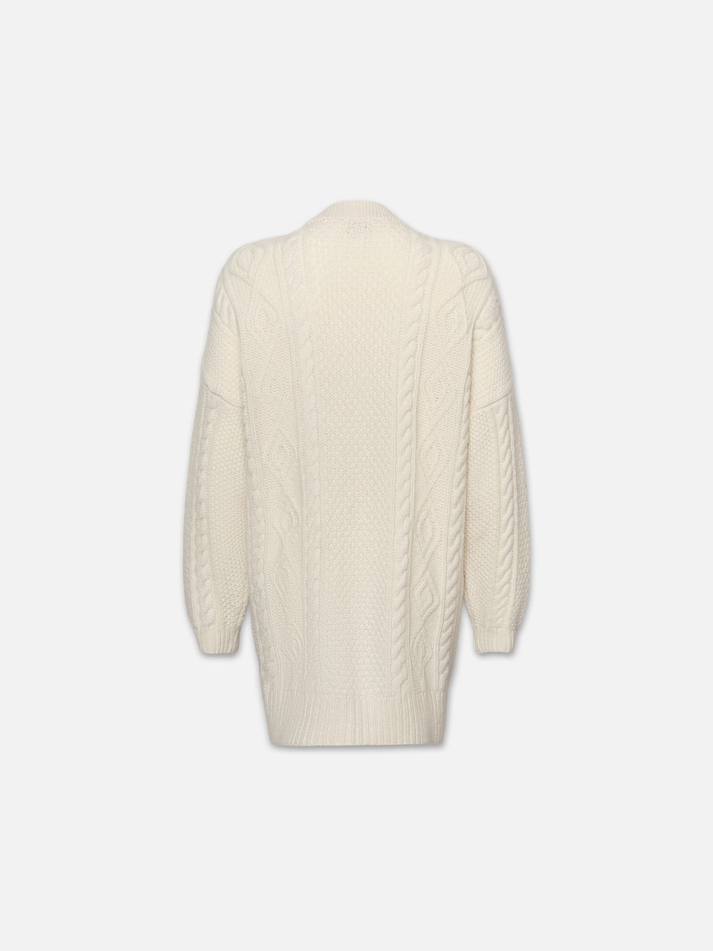 Oversized Cableknit Cardigan in Cream - 4