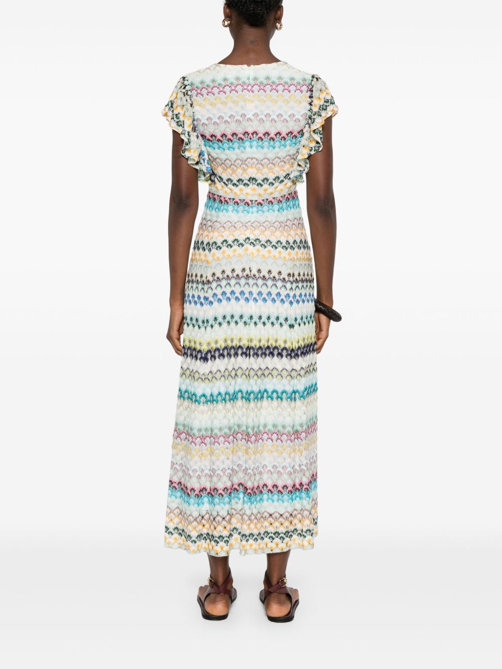 V-neck midi dress - 4