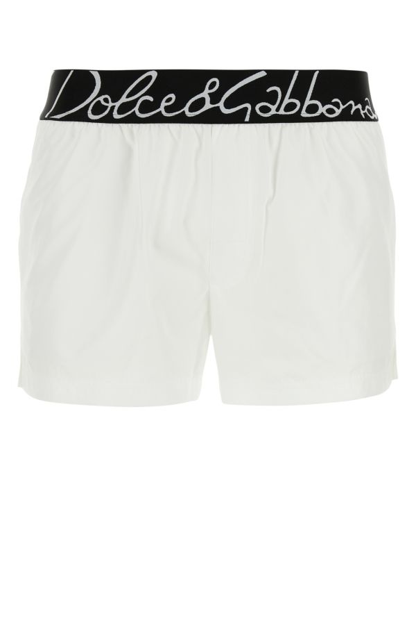 White polyester swimming shorts - 1