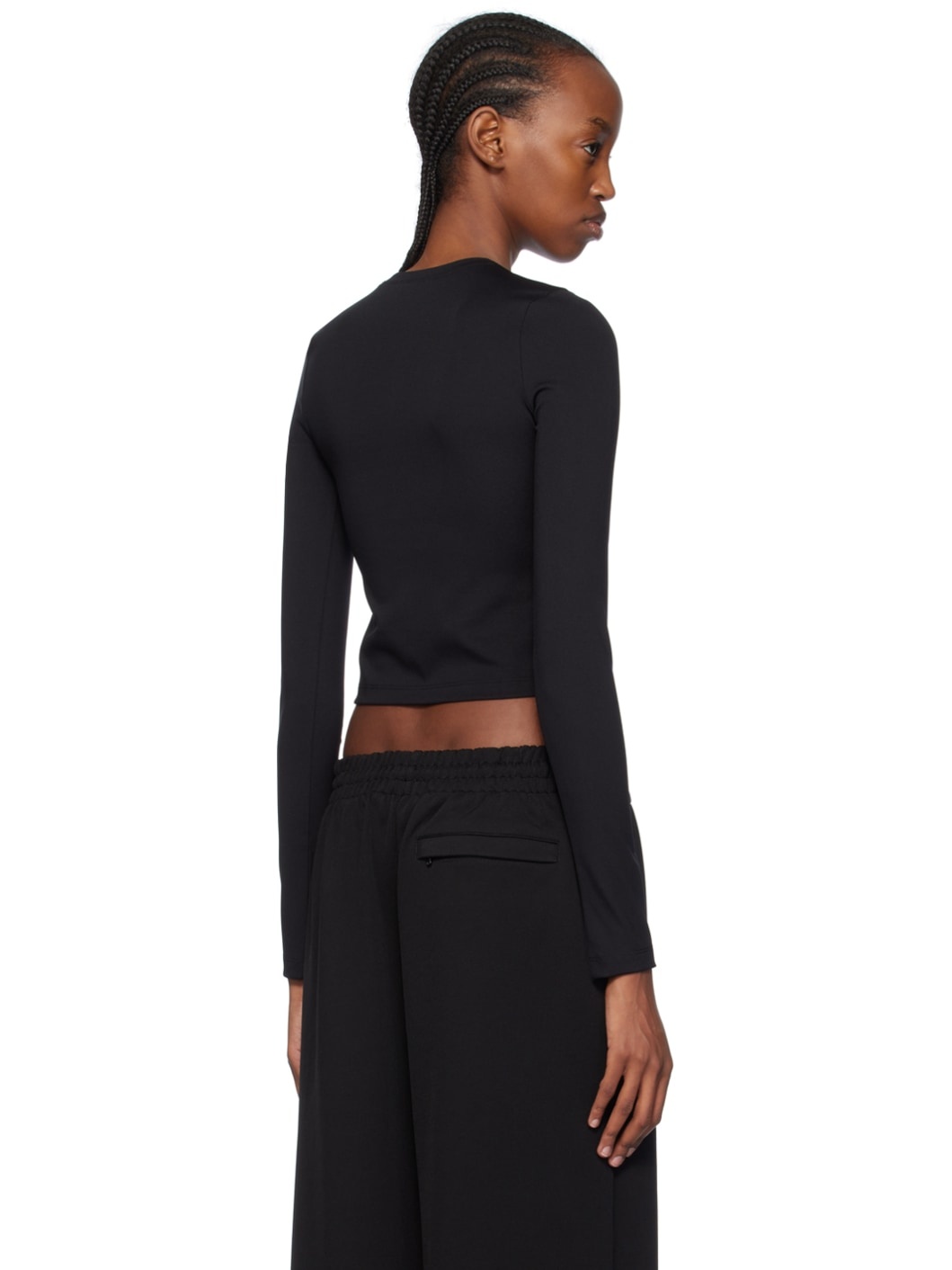Black Opaque Long Sleeve T-Shirt - 3