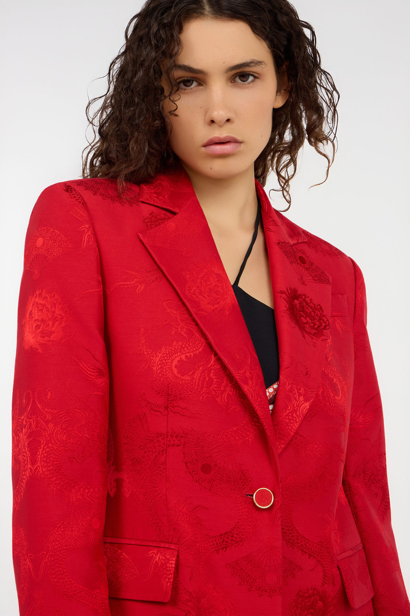 Dark Red Jacket with Dragon Motif 6