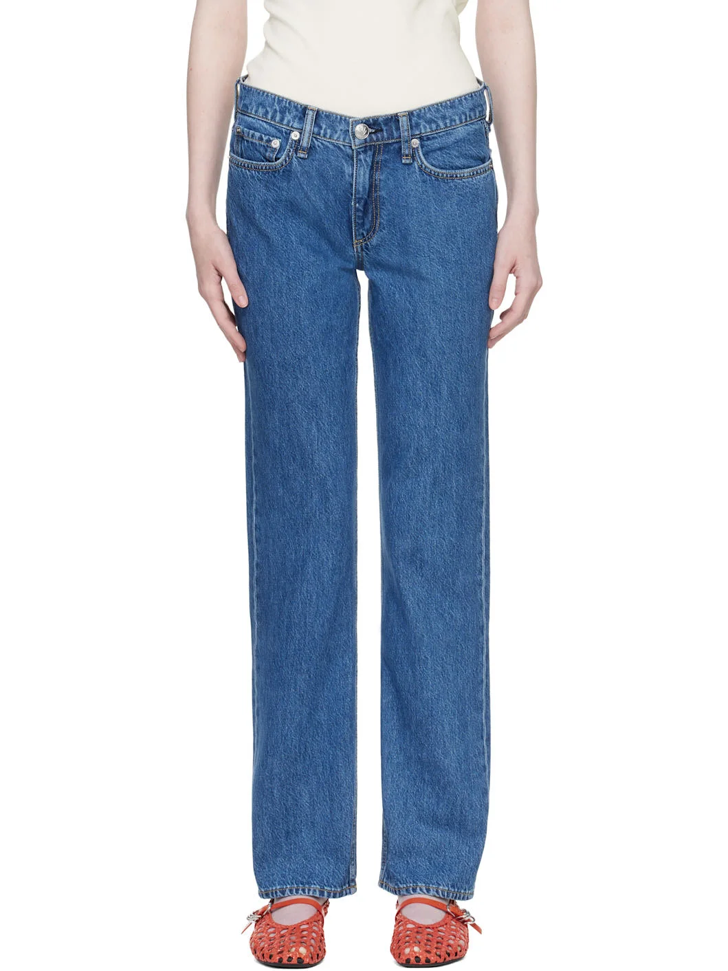 Blue Harlow Full Straight Jeans - 1