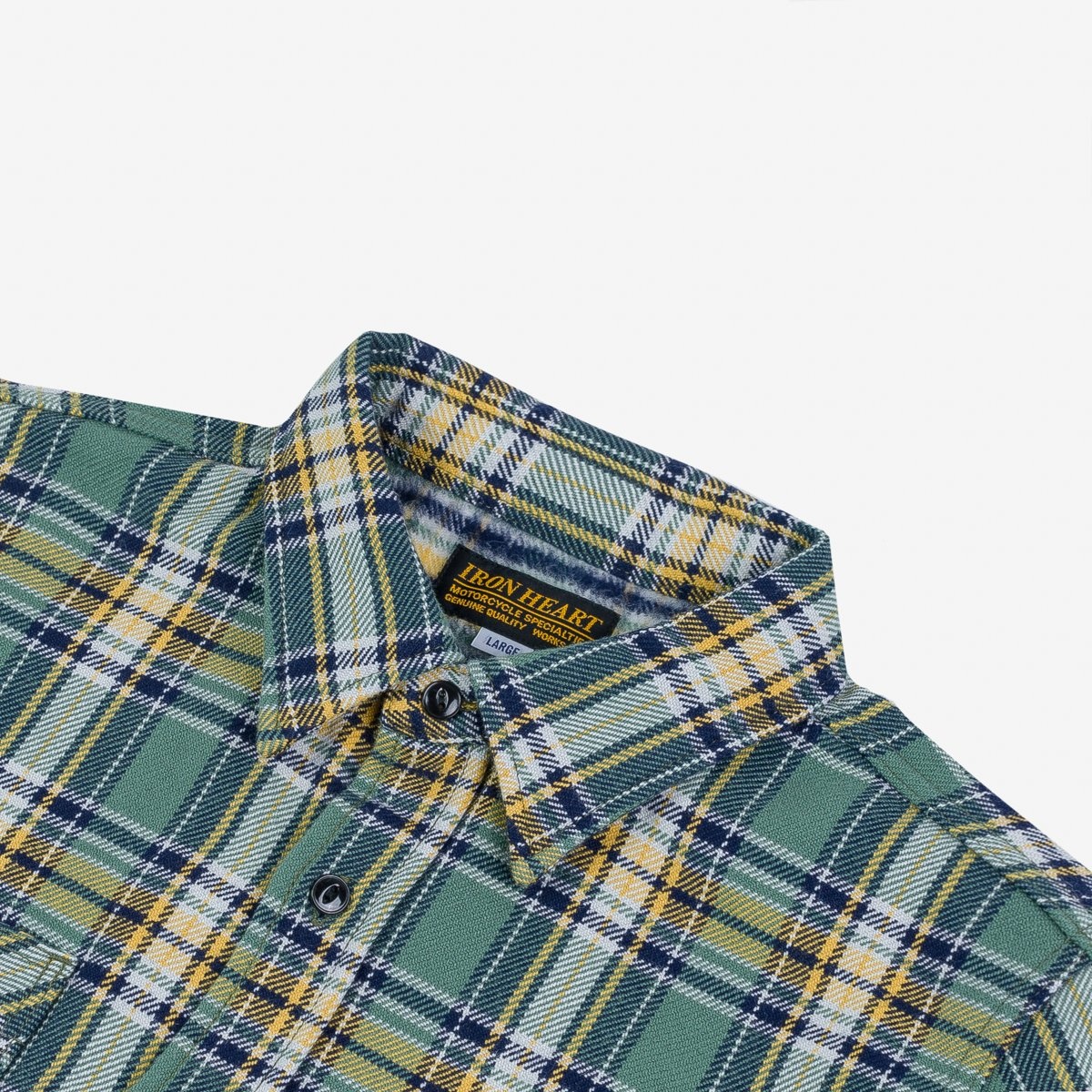 Ultra Heavy Flannel Tartan Check Work Shirt - Green - 6