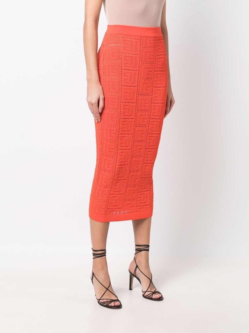 perforated monogram skirt - 3