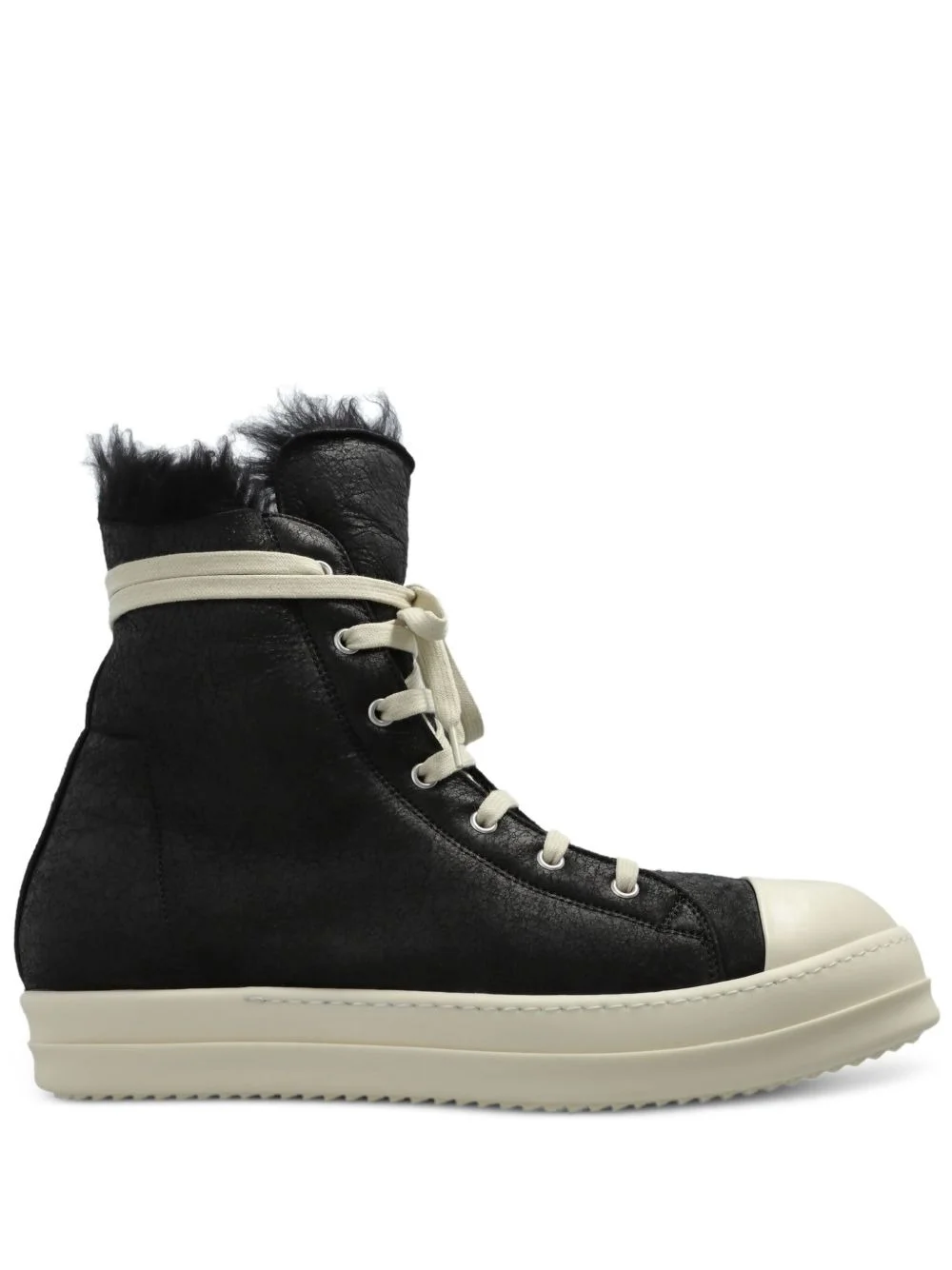 shearling-lined lace-up sneakers - 1