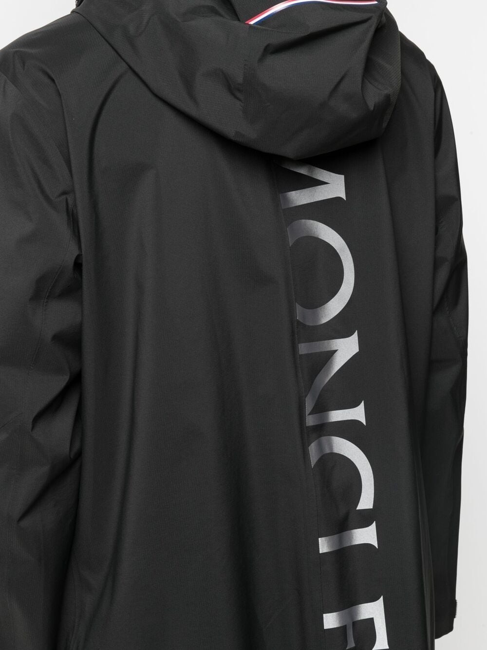 logo-print hooded coat - 5