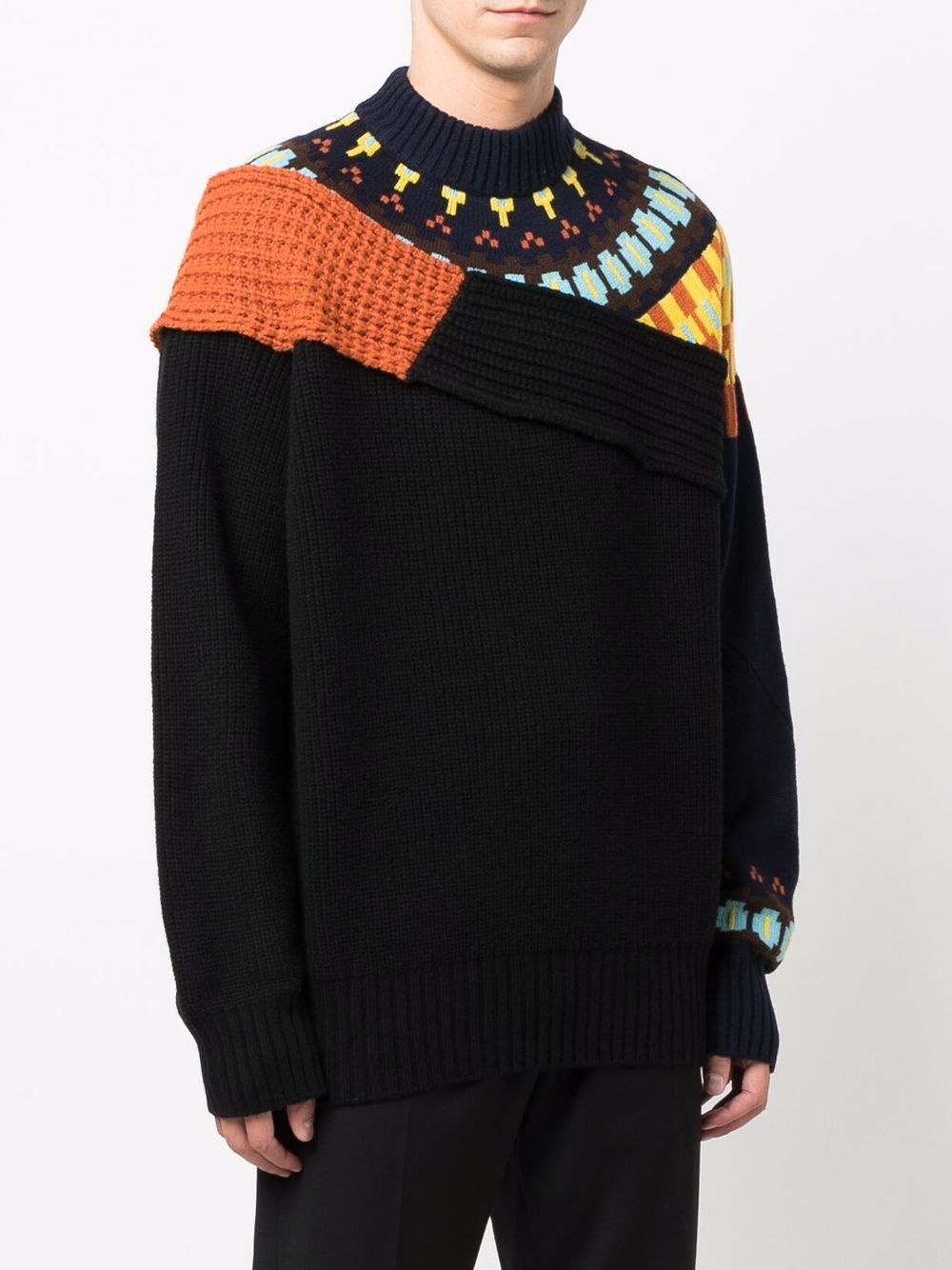 patchwork-panelled knit jumper - 3