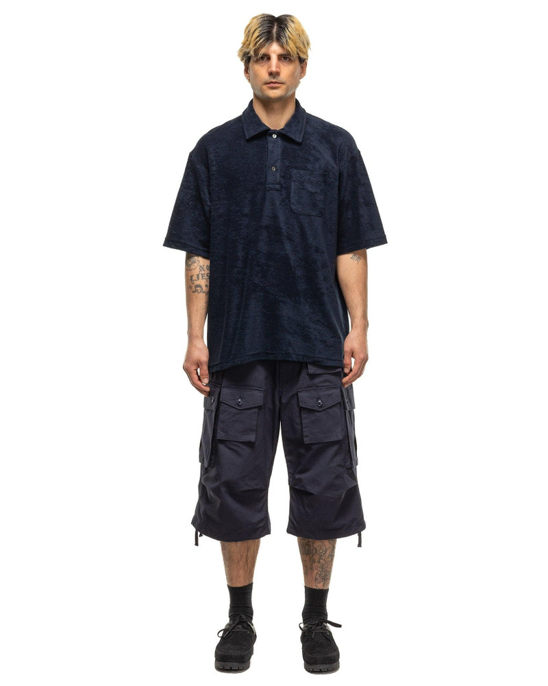 Engineered Garments Polo Shirt CP Velour Navy outlook