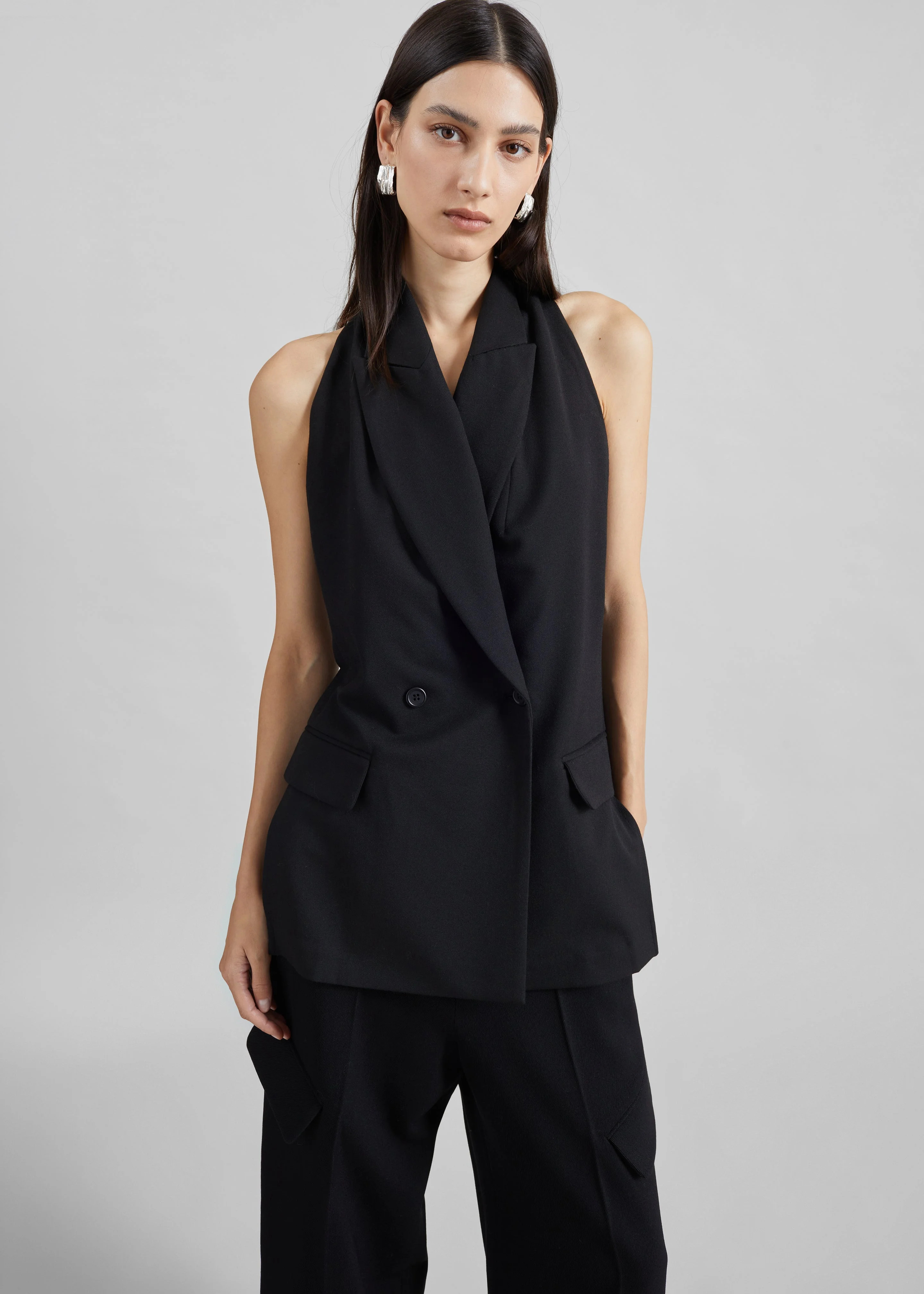 Beaufille Amari Halter Vest - Black - 1