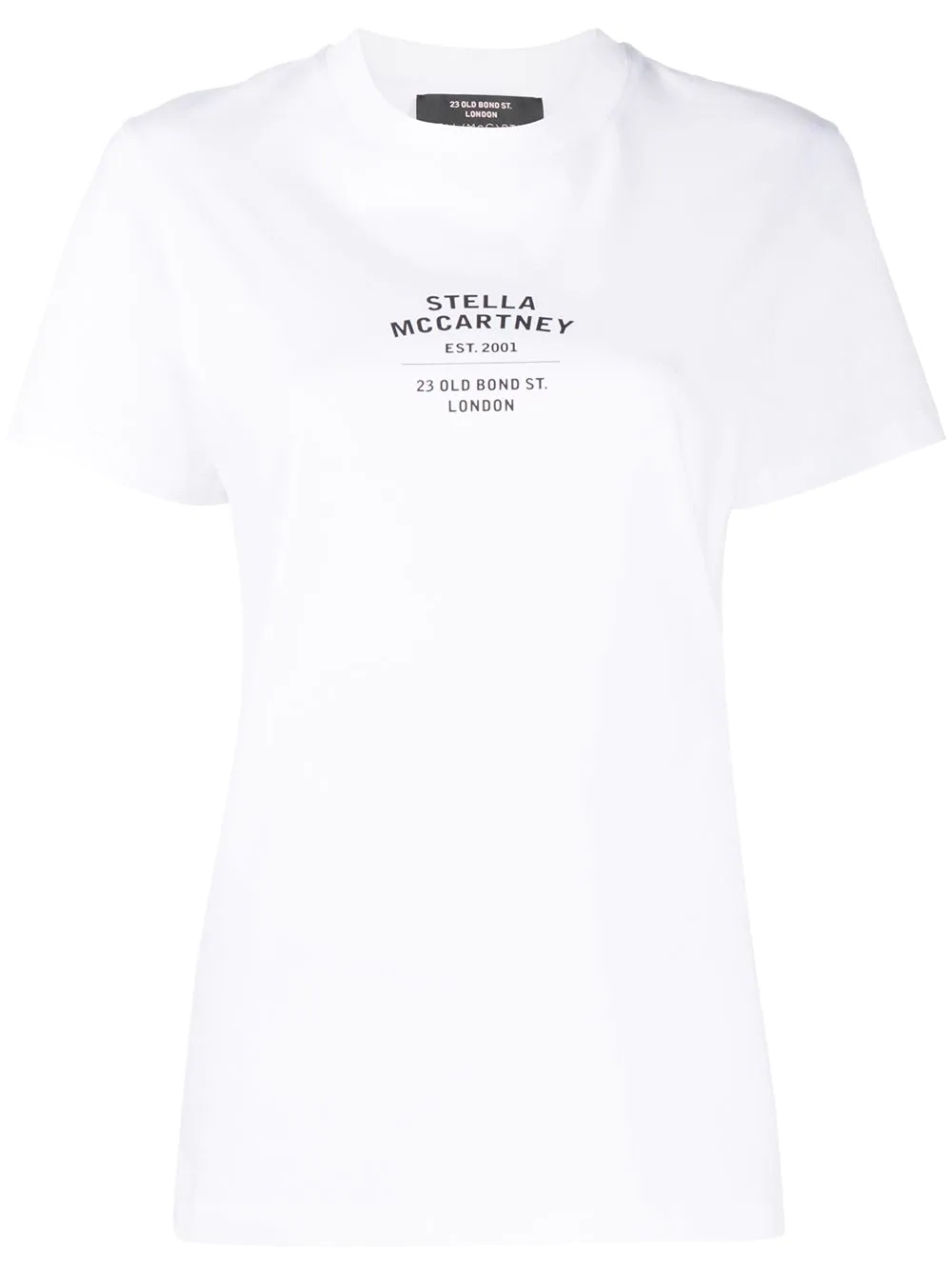 logo address print T-shirt - 1