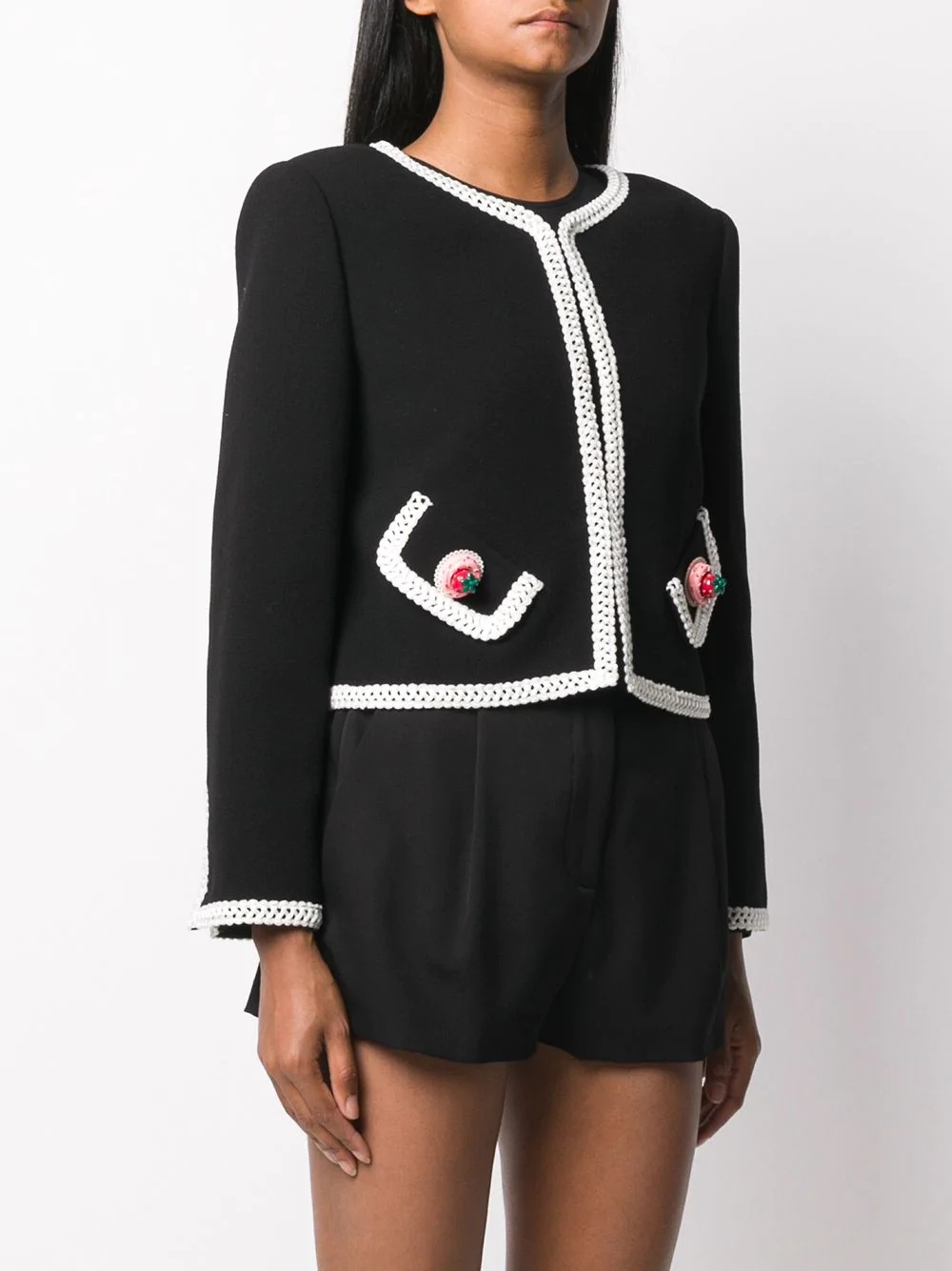 embroidered-trim jacket - 3