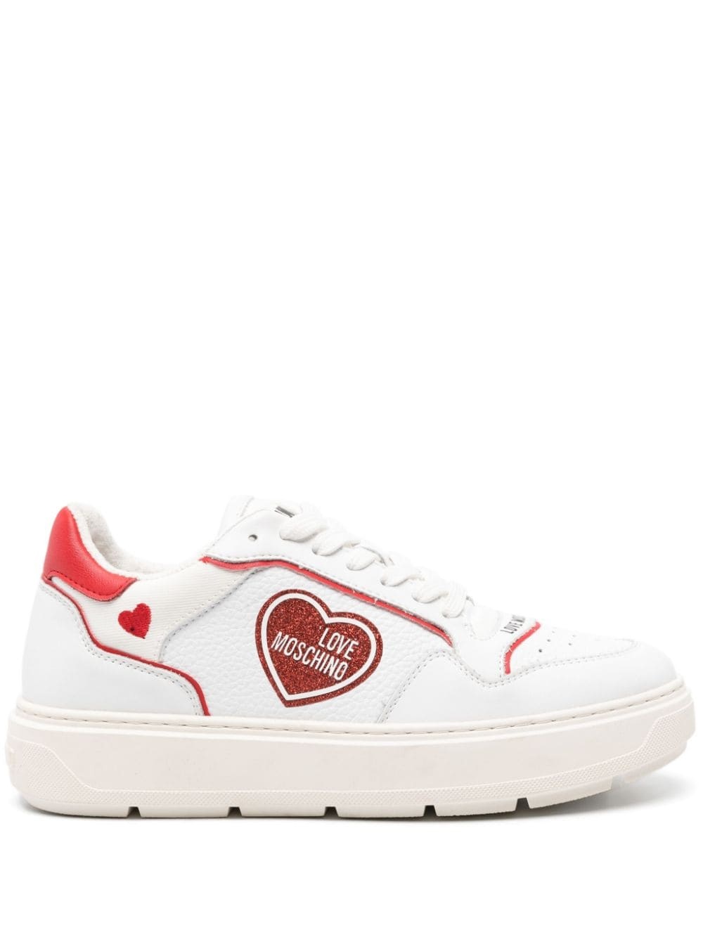 logo-patch leather sneakers - 1