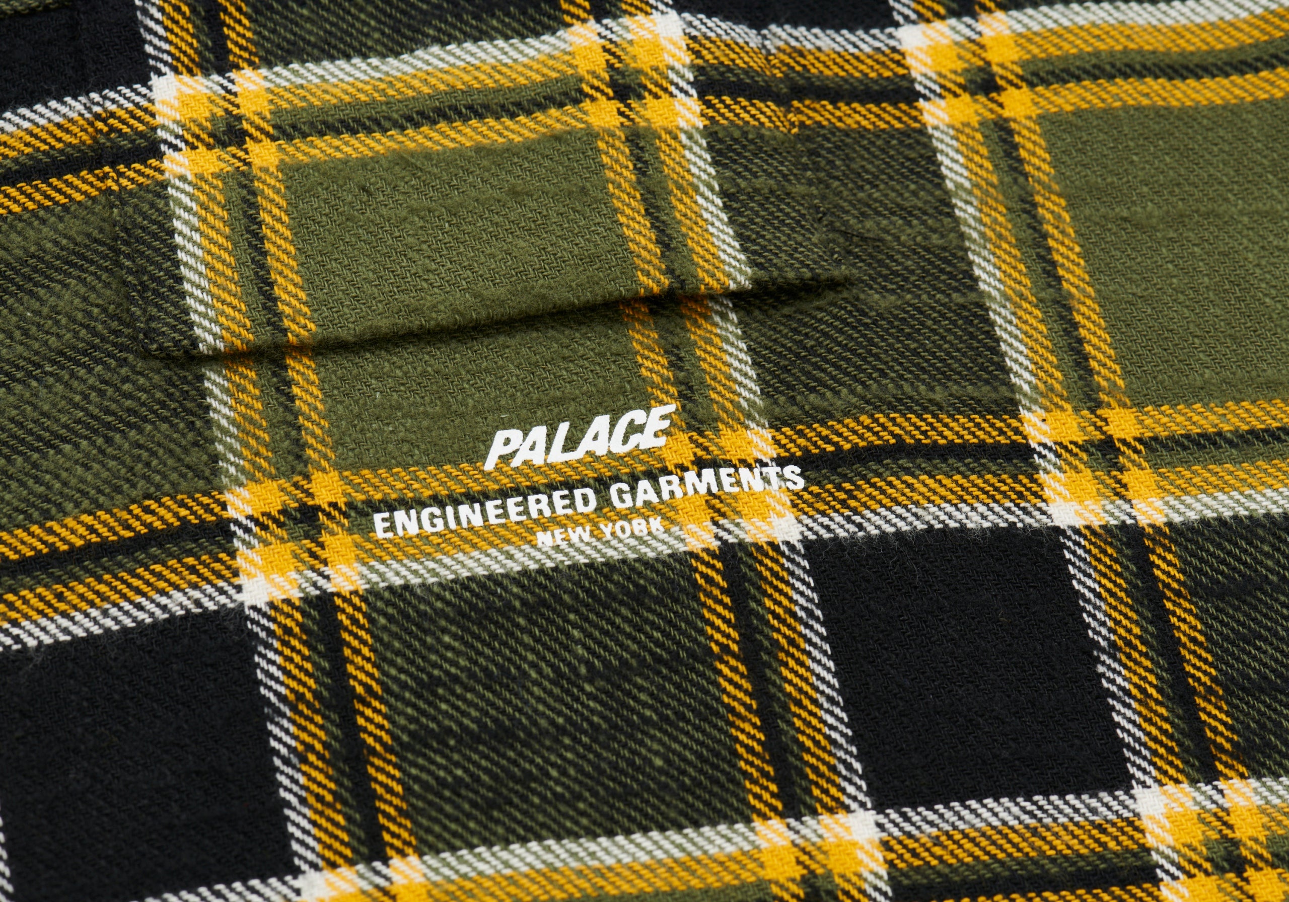 PALACE ENGINEERED GARMENTS PANEL CHECK WORK SHIRT OLIVE - 3