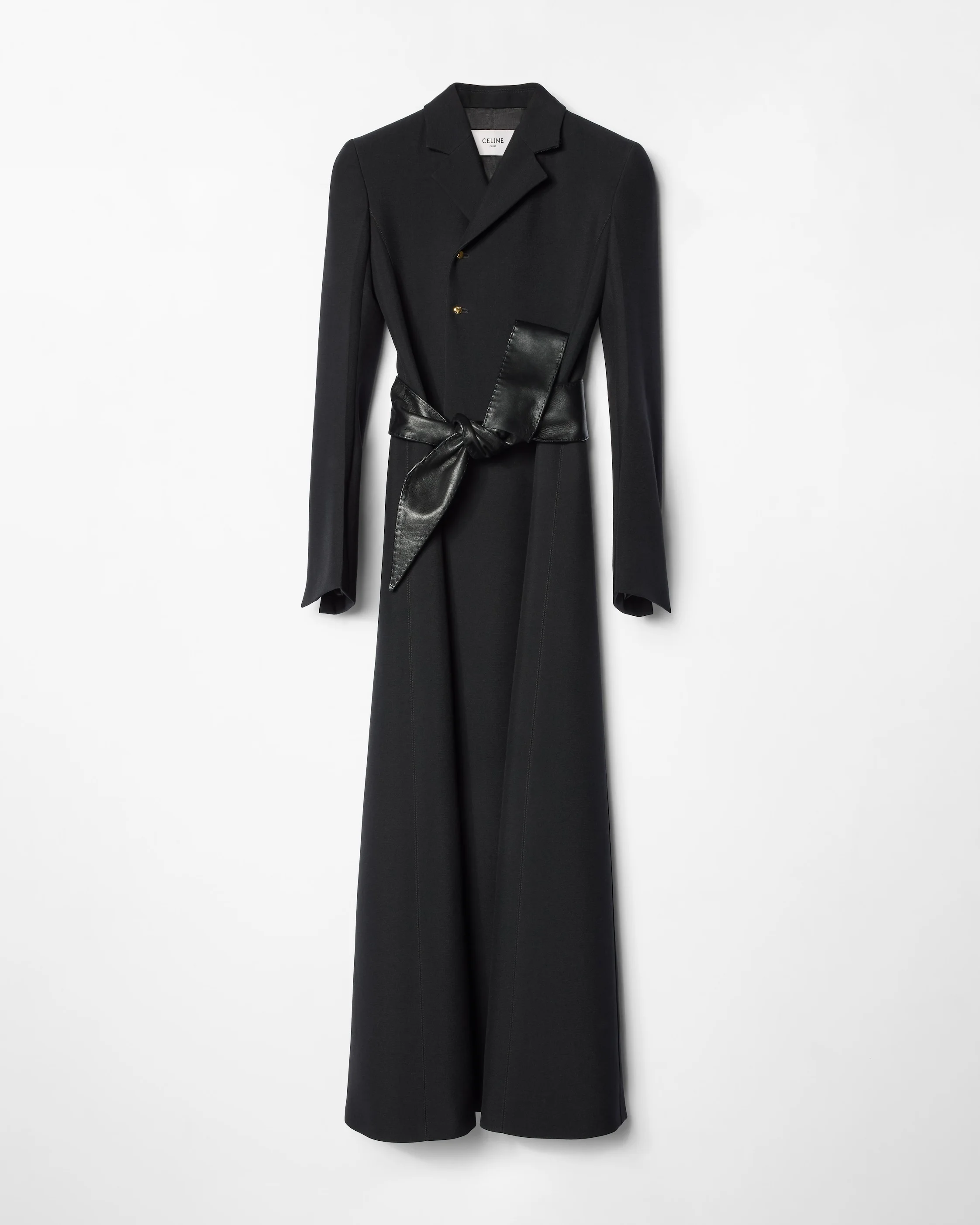 LONG SLIM DB COAT IN WOOL - 1