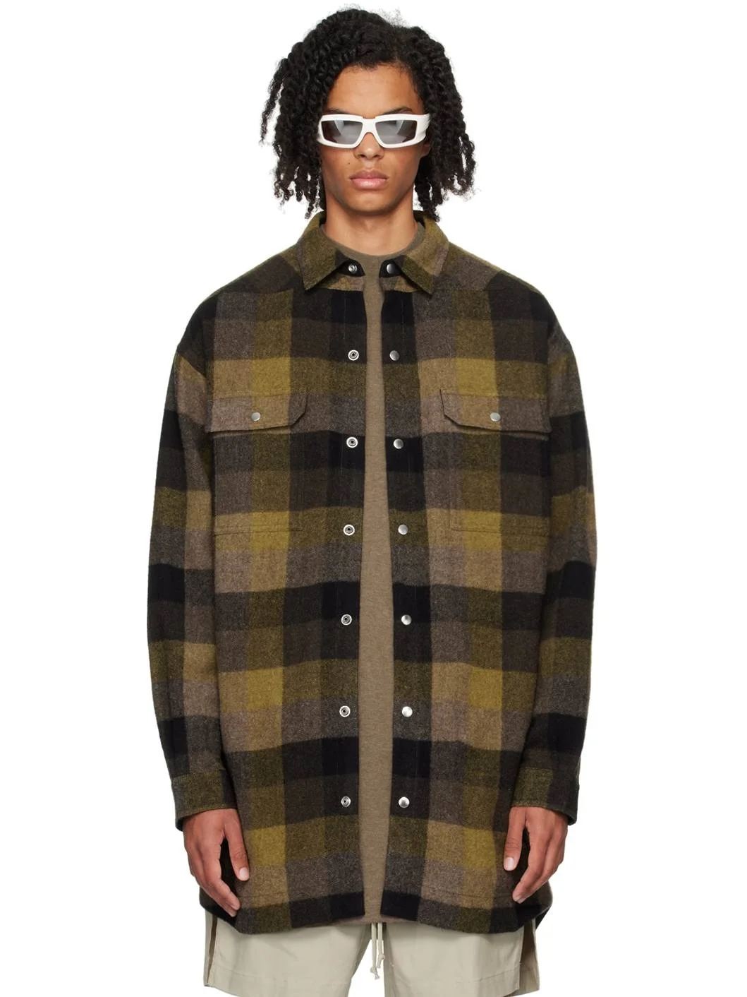 Tan & Black Porterville Oversized Shirt - 1