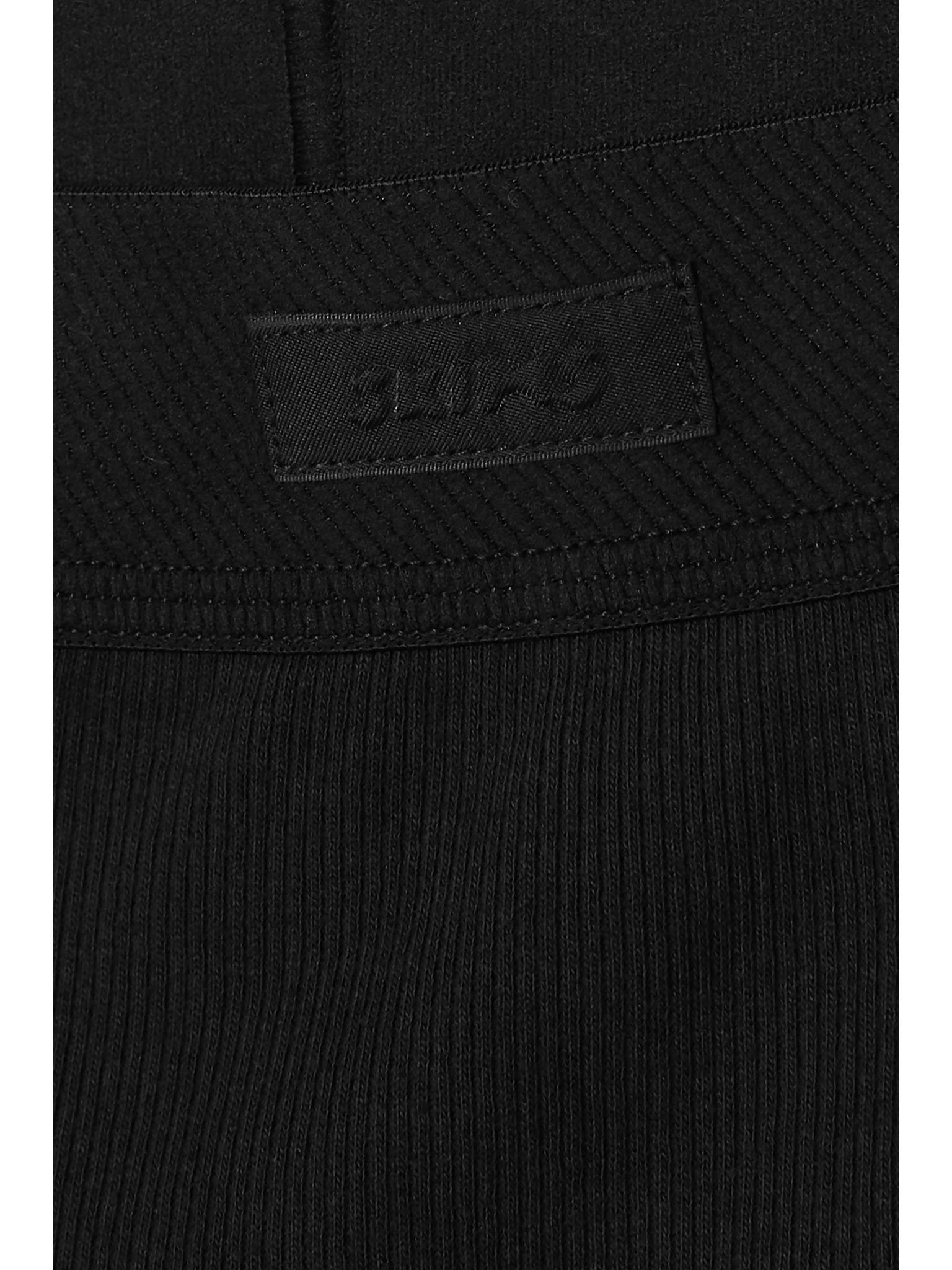 Thermal ribbed cotton-blend leggings - Soot Black - 4