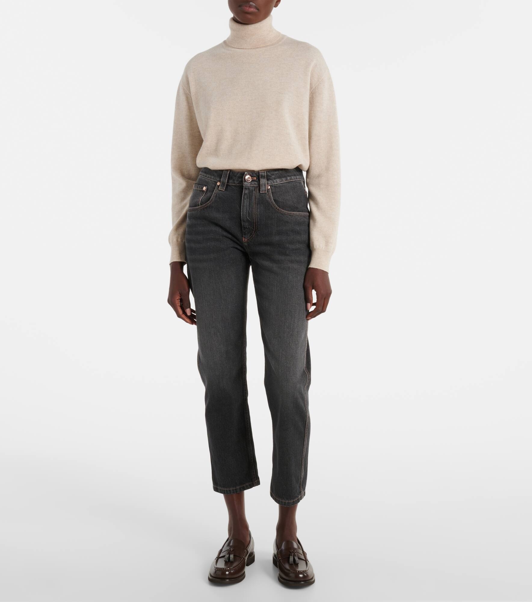 Logo straight jeans - 7
