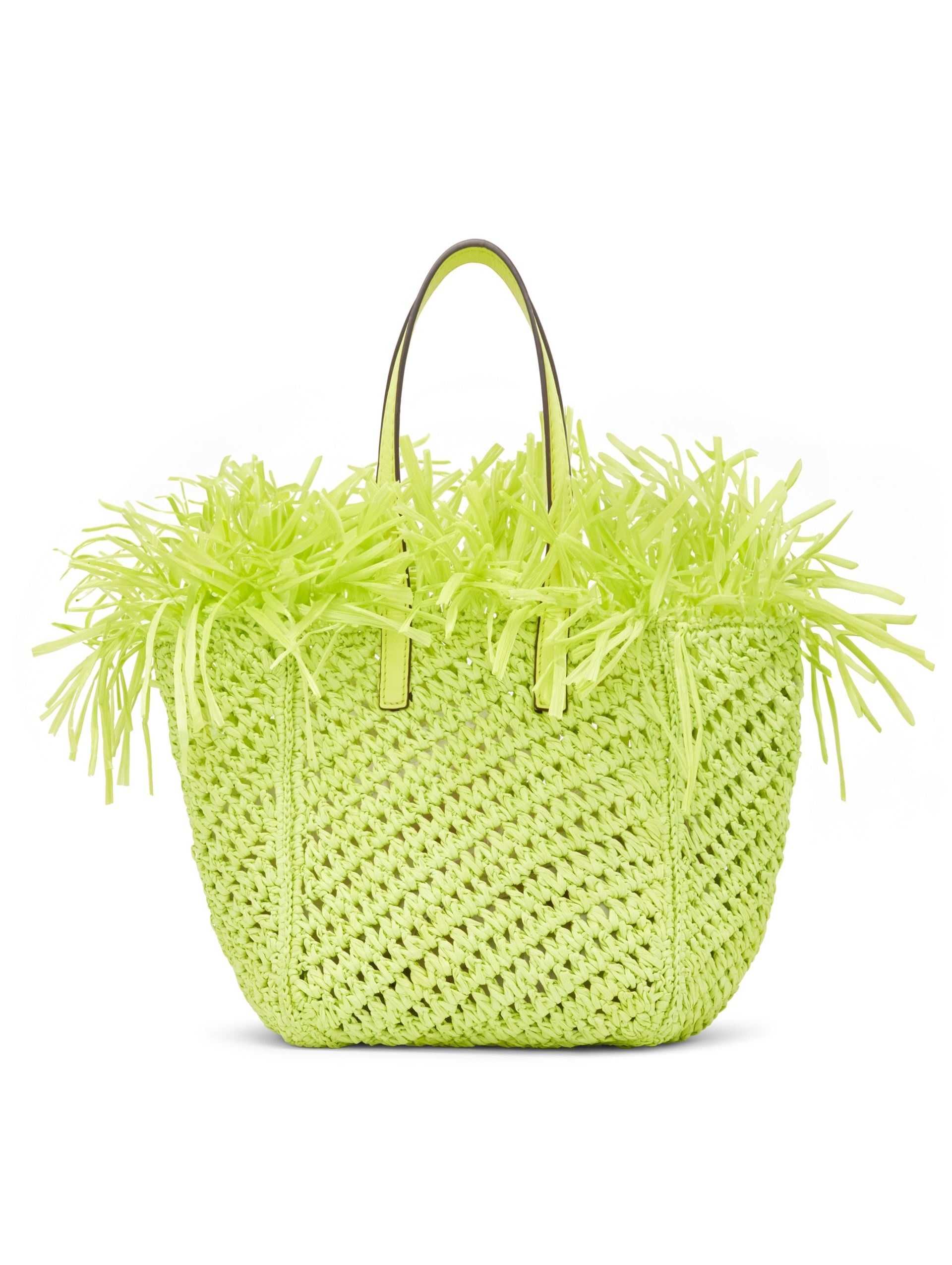 SMALL RAFFIA CROCHET SQUARE TOTE - 1