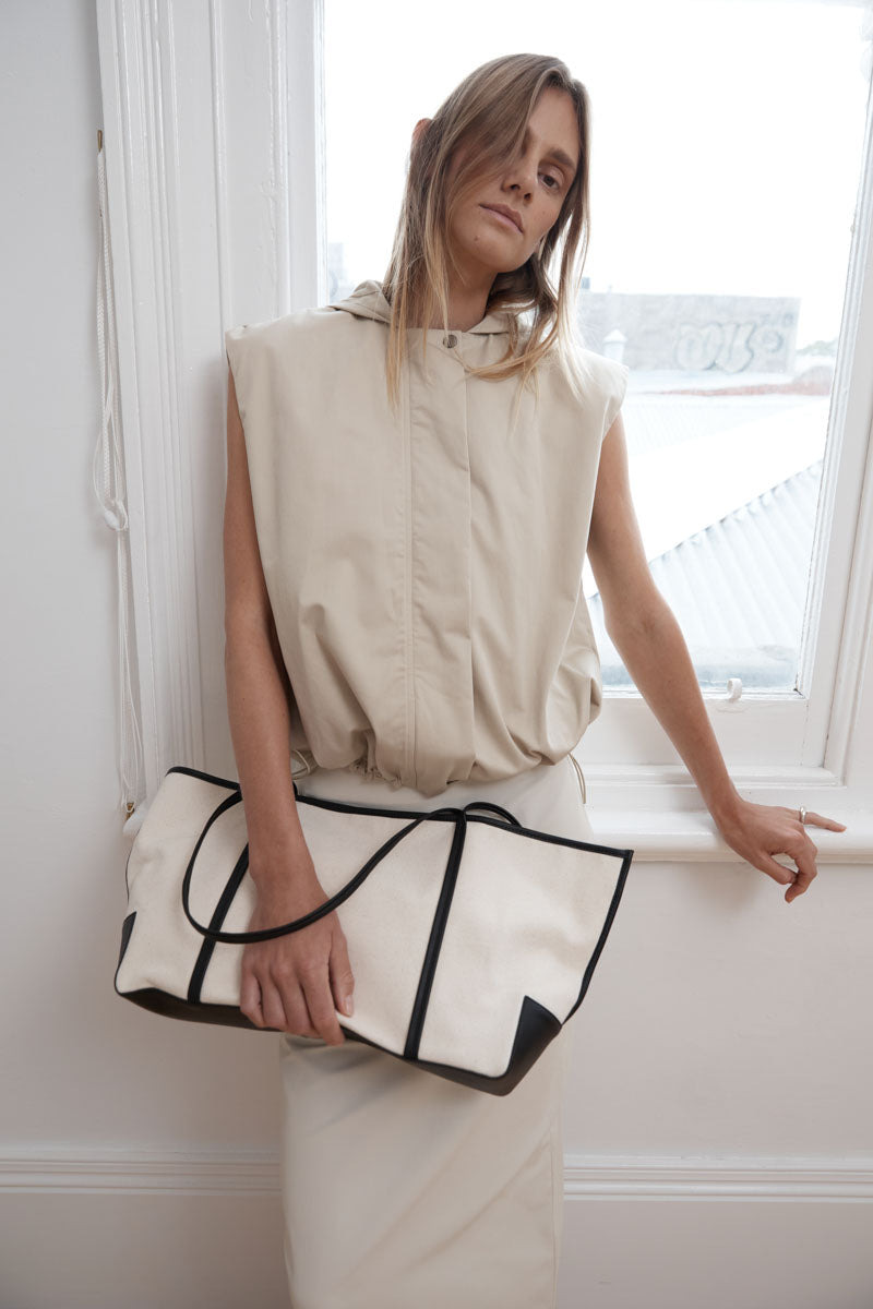 Cotton Sleeveless Parka - Champagne - 10