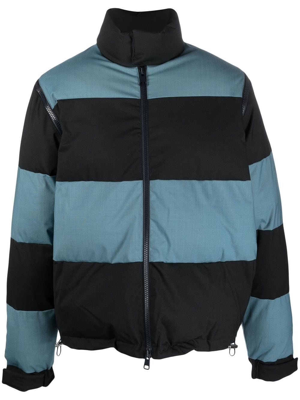 striped puffer jacket - 1