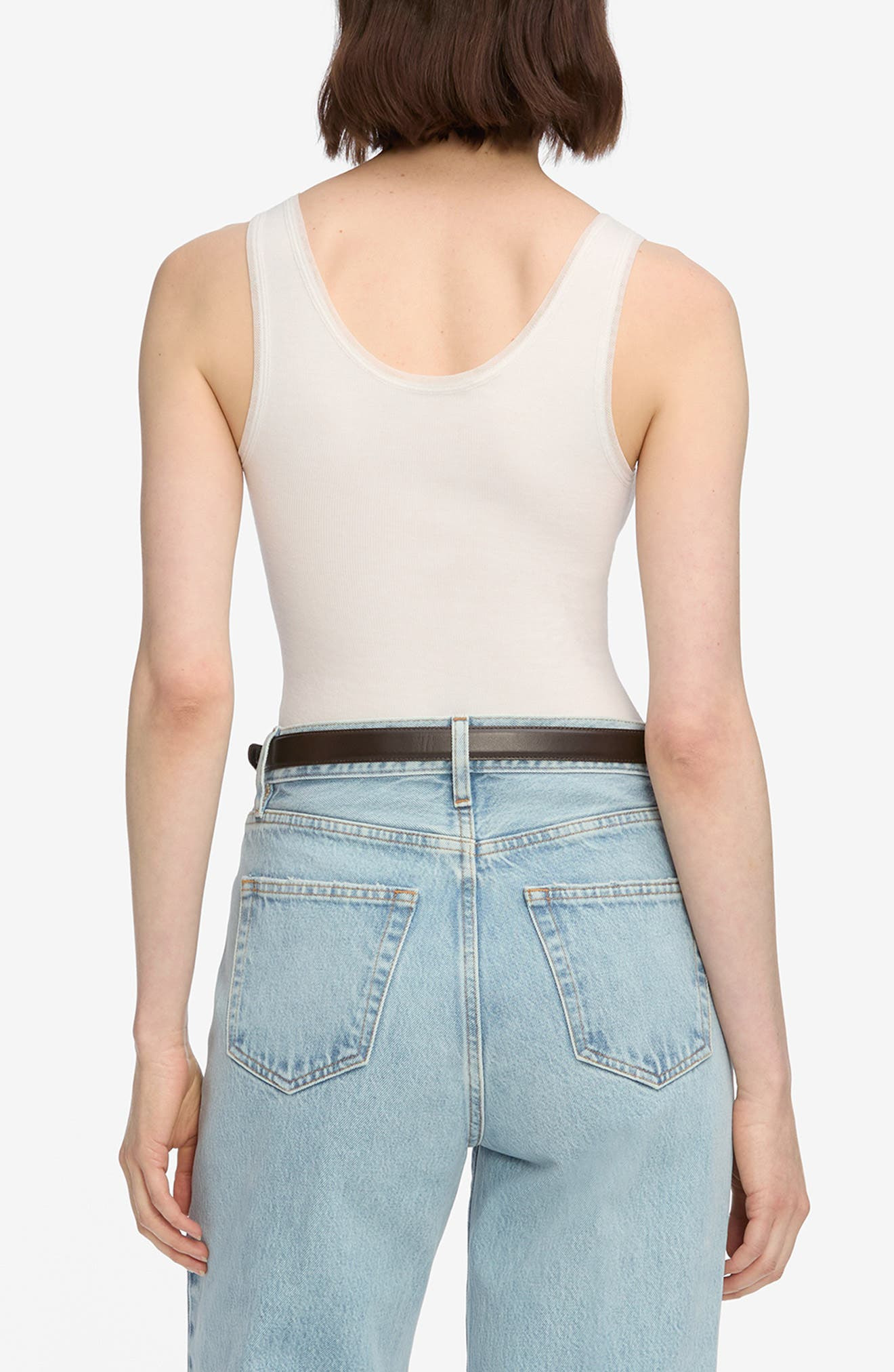 FRAME The Mesh Trim Tank in White at Nordstrom - 2