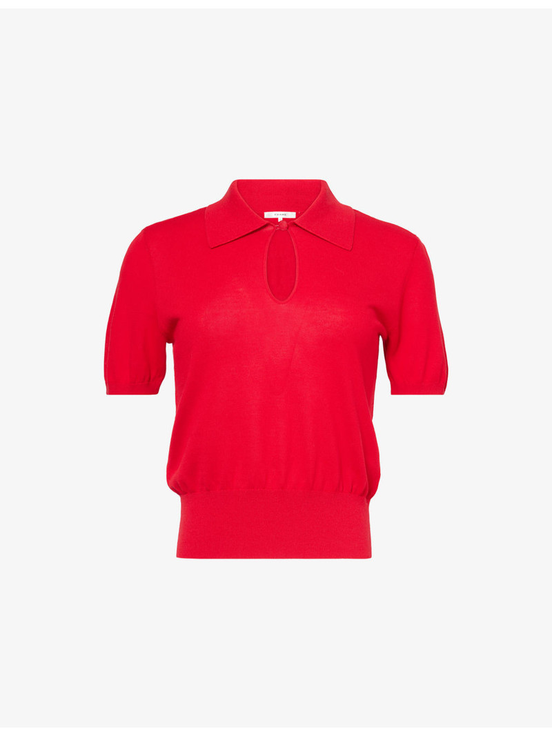 The Keyhole Polo Cotton-Modal Knitted Top 1