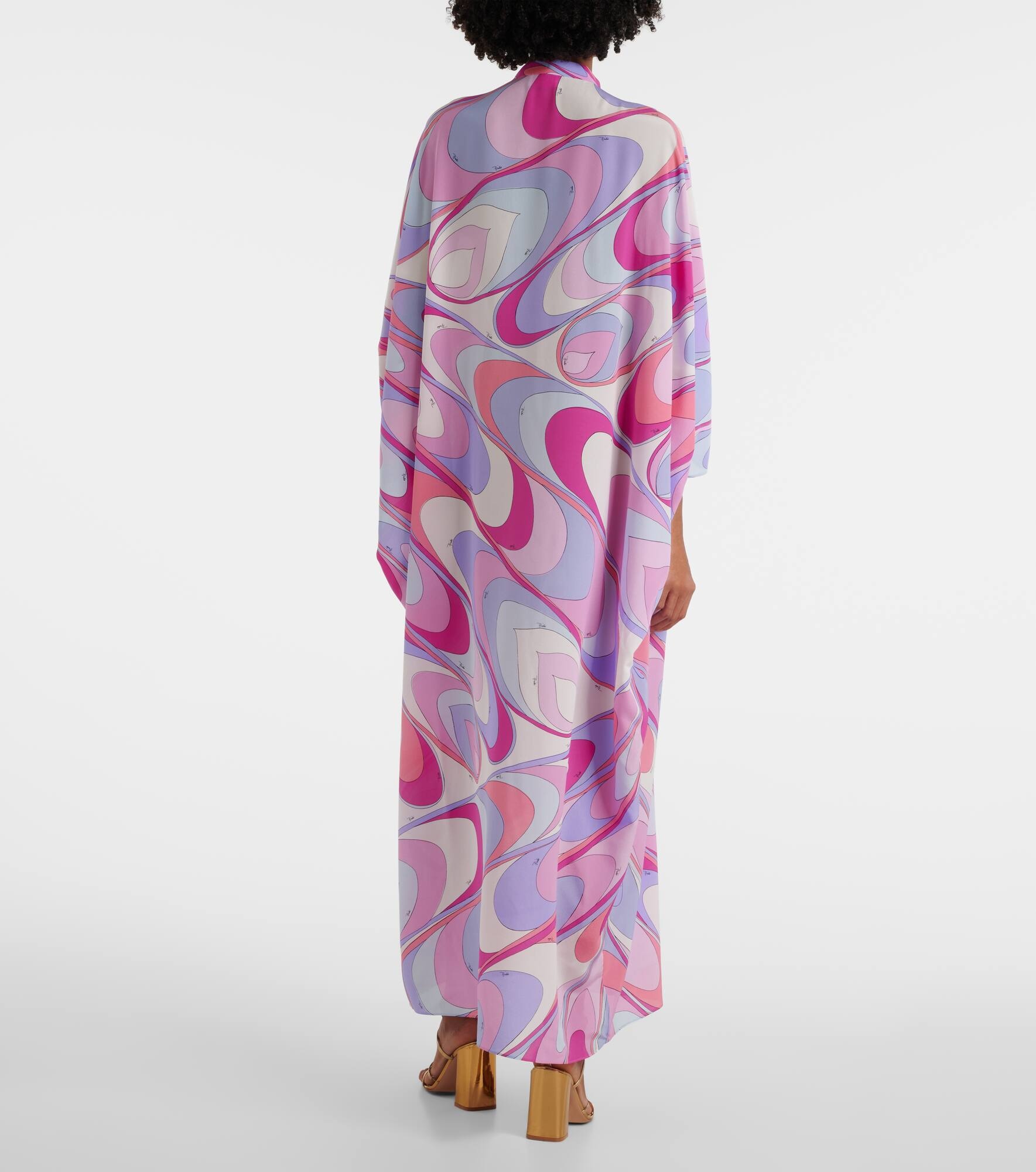 Printed silk crêpe de chine kaftan - 3