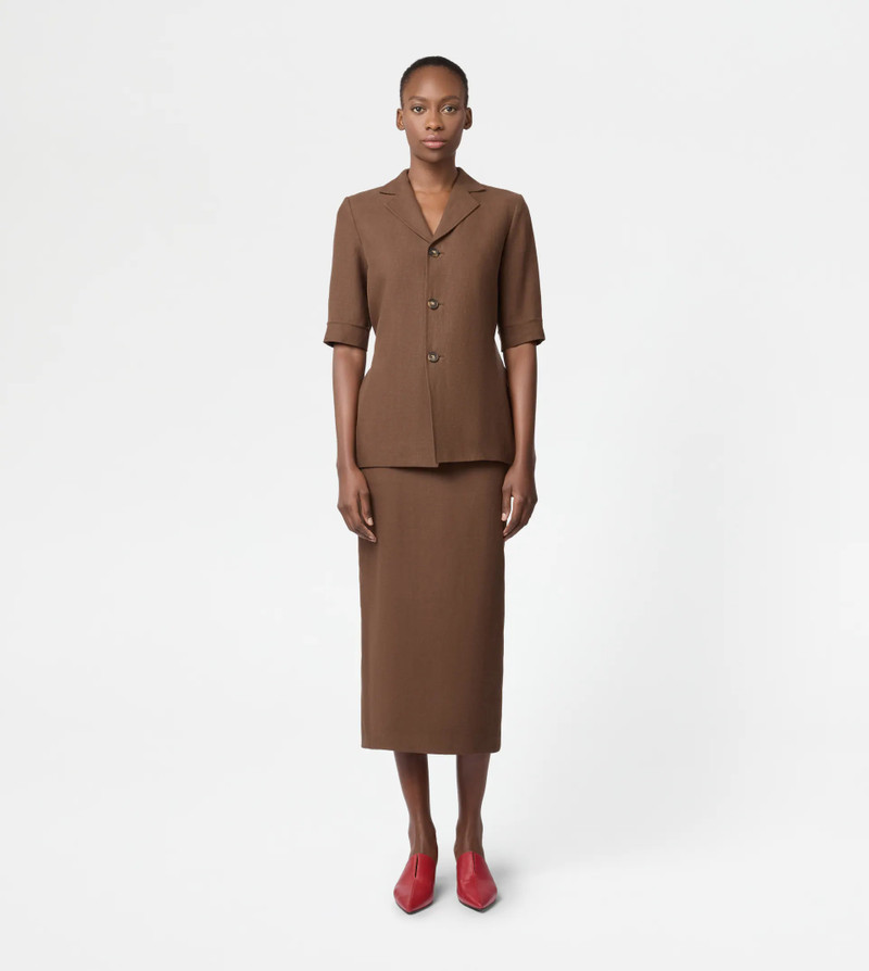 Tod's JACKET IN LINEN - BROWN outlook