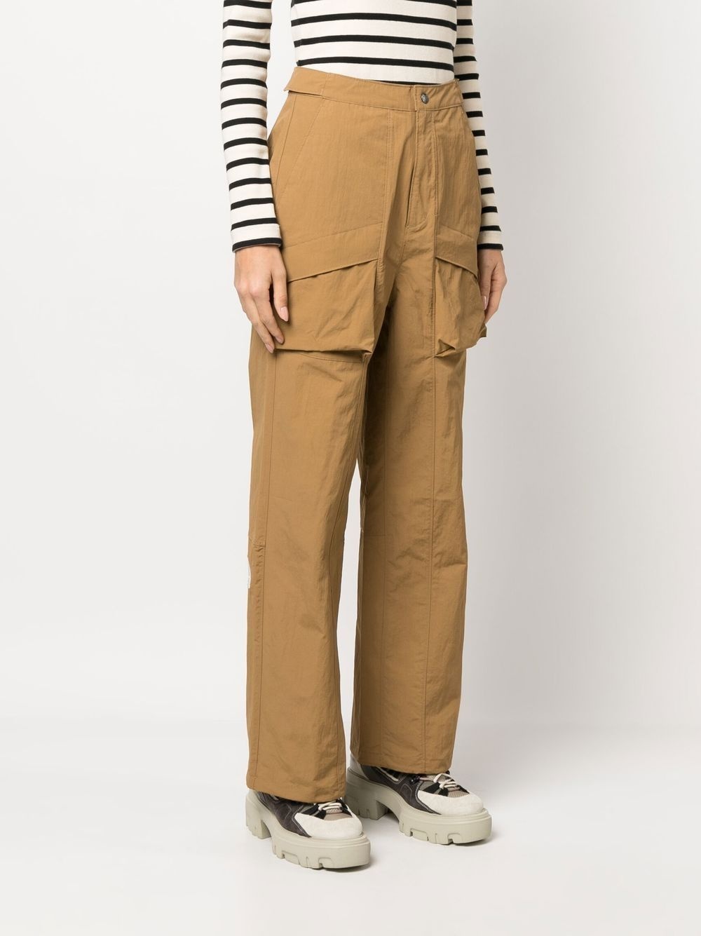 pouch-pocket wide-leg trousers - 3
