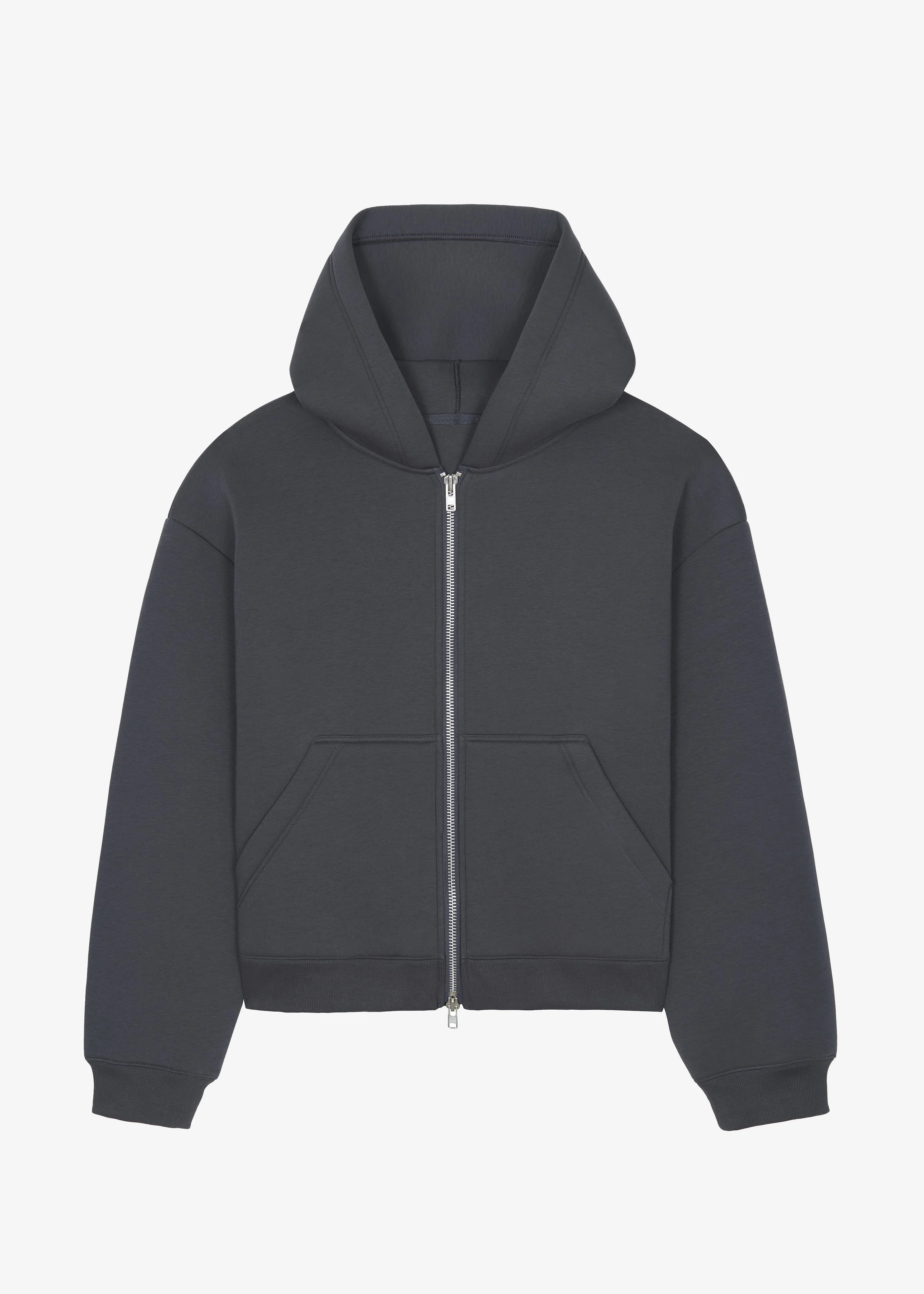 Calder Neoprene Zip-Up Hoodie - Grey - 1