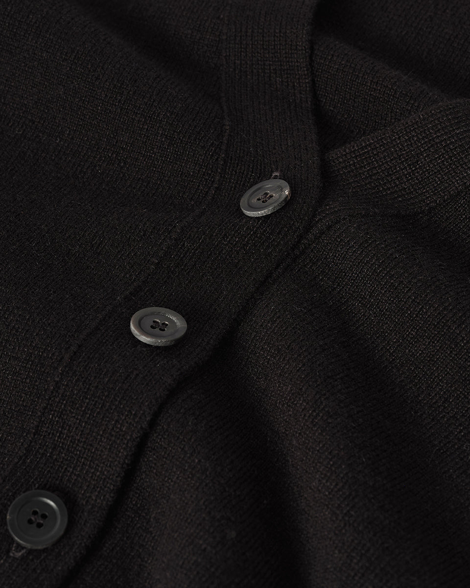 Milano Stitch Black Cashmere Cardigan - 6