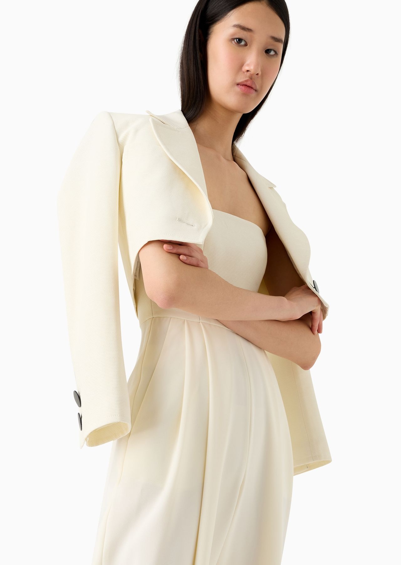 Techno cady jumpsuit with strapless bodice in ottoman fabric - 5
