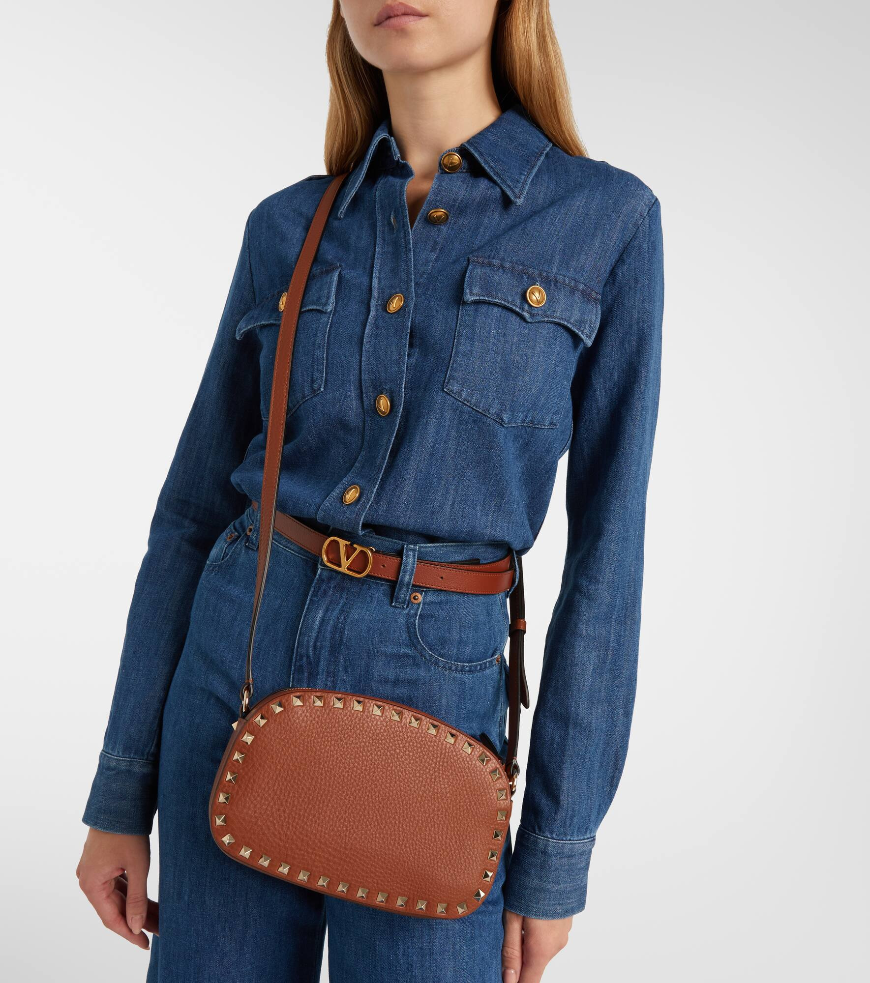 Rockstud Small leather shoulder bag - 7