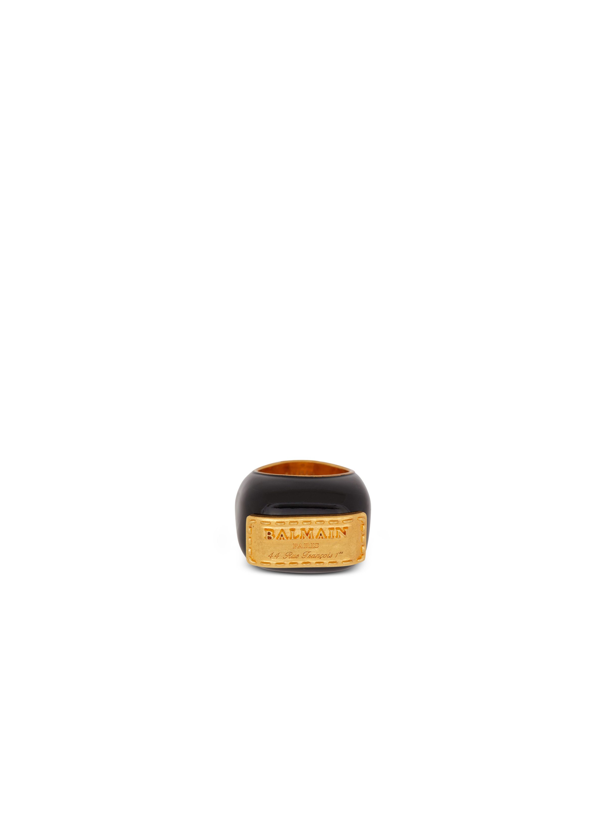 Signature Grid brass and enamel ring - 1