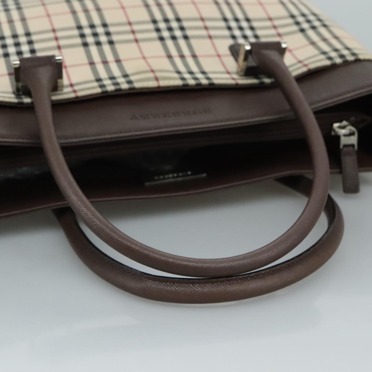 Burberry Nova Check Hand Bag Canvas Beige - 7