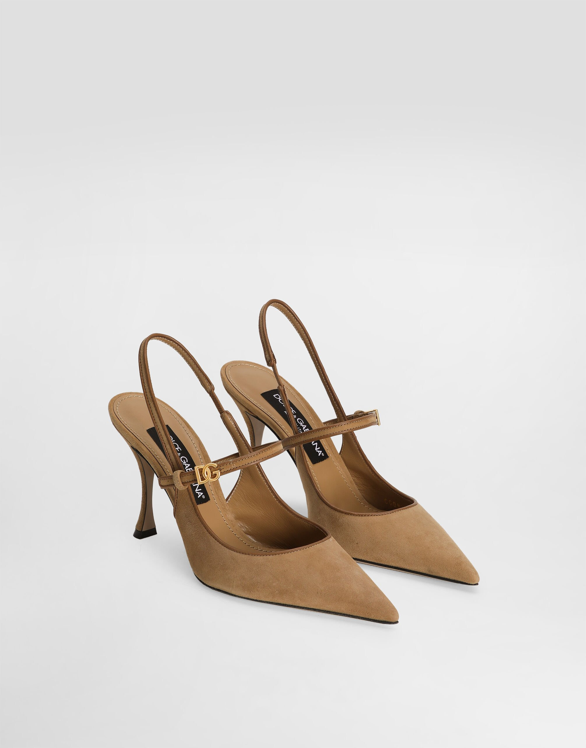 Suede and nappa leather slingback - 2