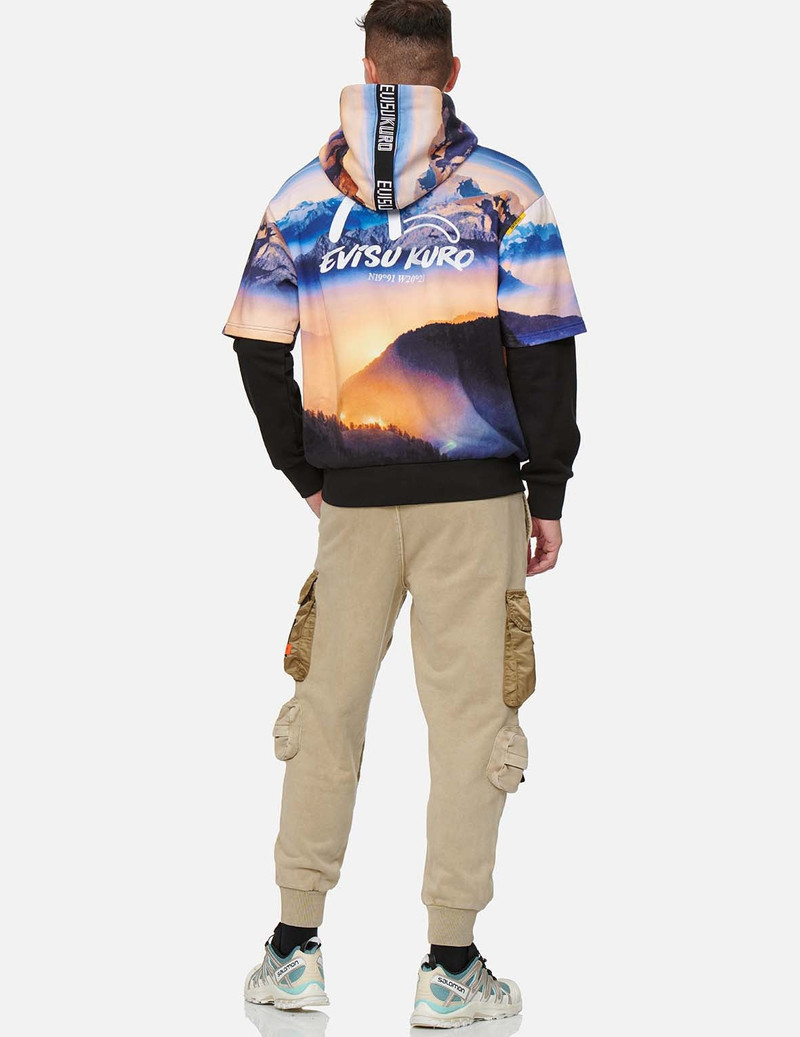 EVISU Digital Print Mock 2-in-1 Hoodie outlook