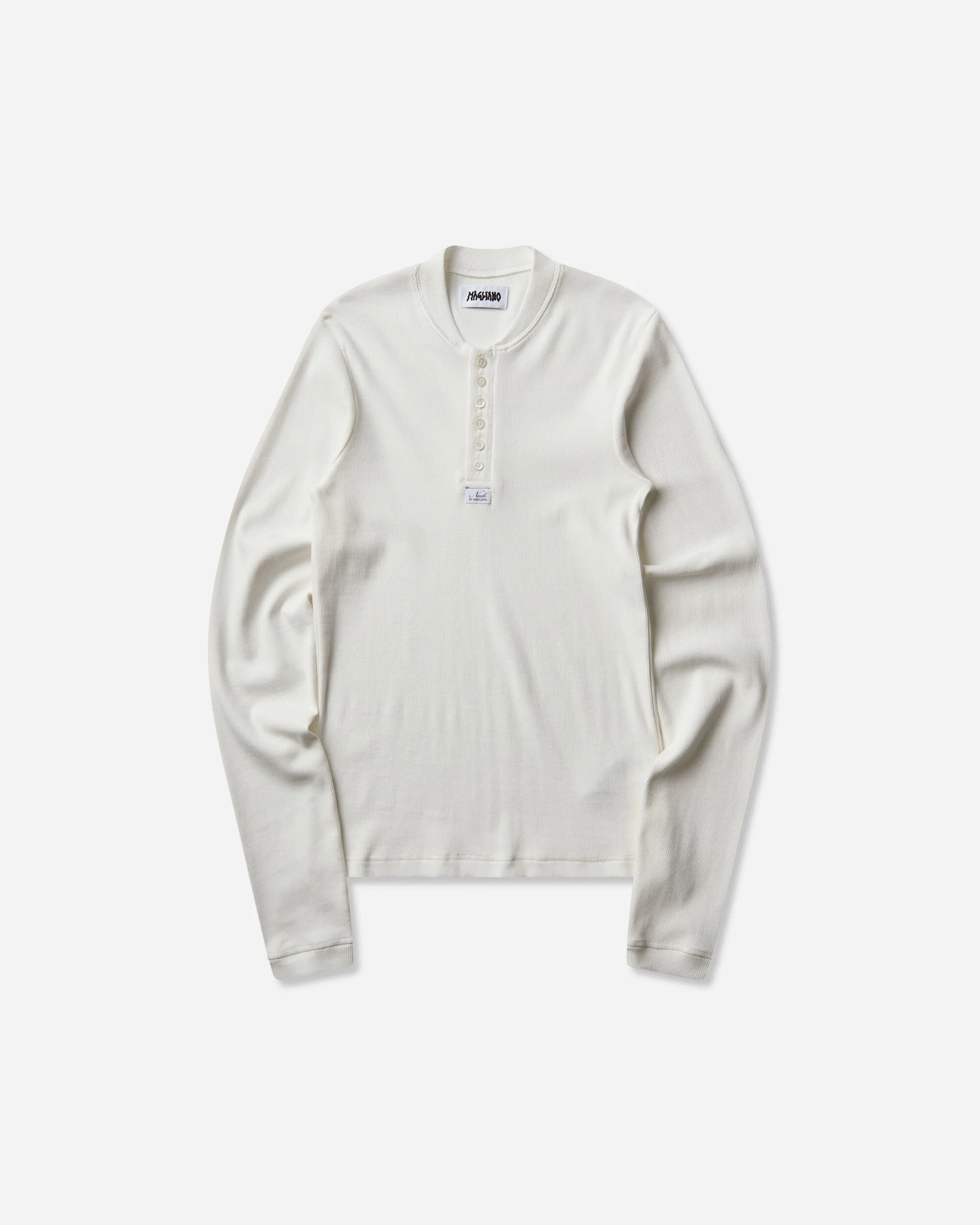 Men's Nudo Serafino Longsleeve Top White - 1