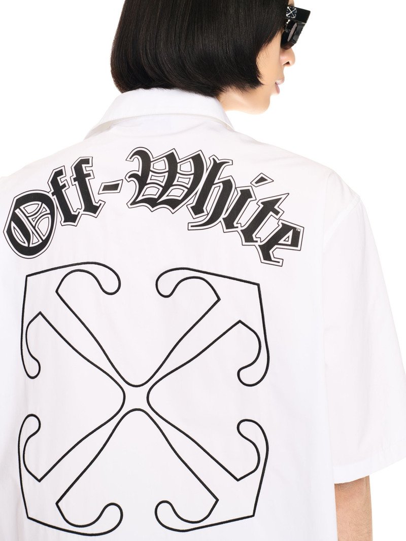 White Gothic Arrow Bowling Shirt 5
