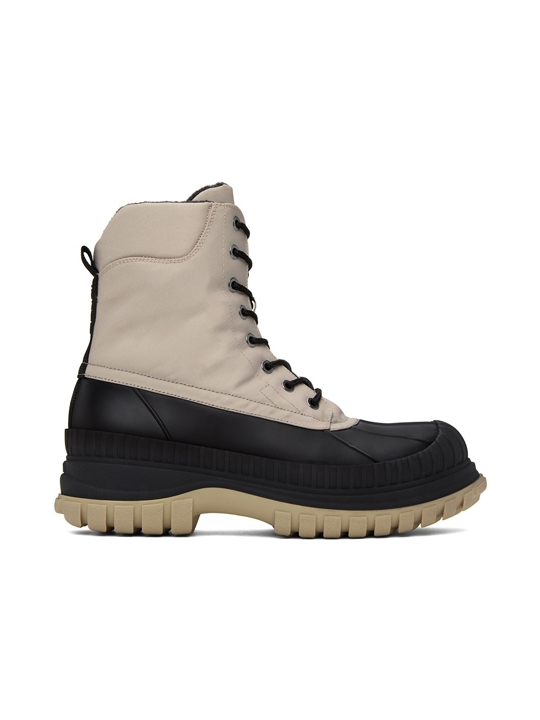 Beige & Black Outdoor Boots - 1