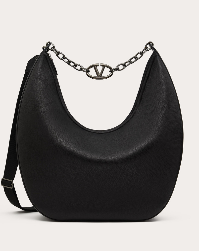 MAXI HOBO VLOGO MOON BAG IN GRAINY CALFSKIN WITH CHAIN 1