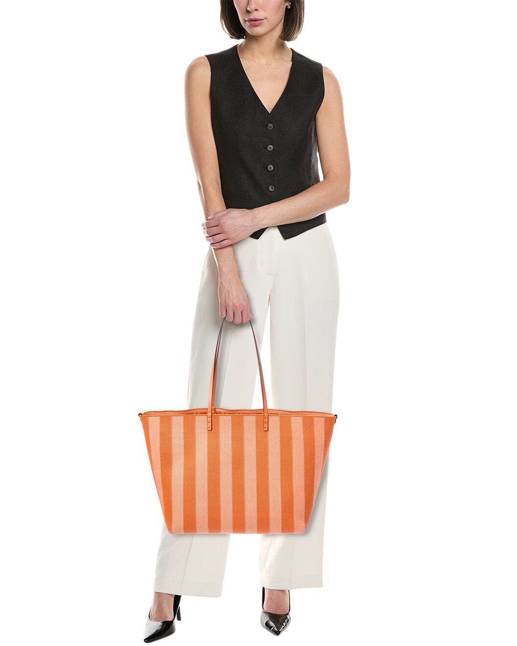 FENDI Roll Large FF Canvas & Leather Tote - 4