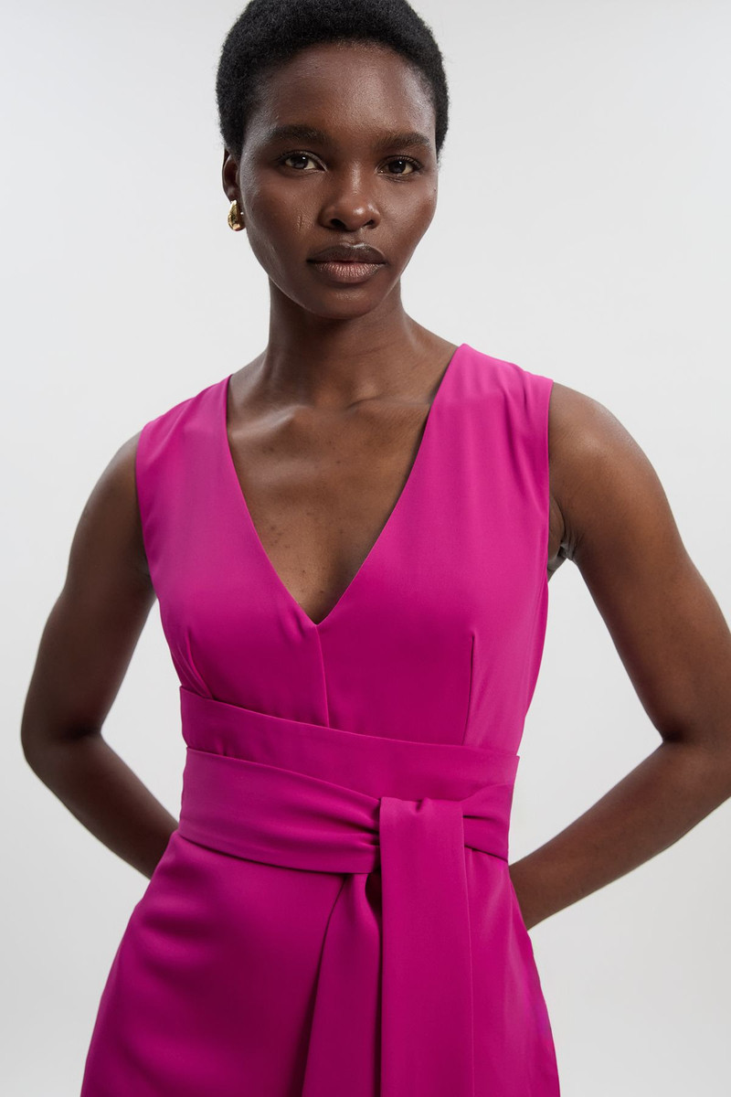 KAREN MILLEN Soft Tailored Side Pleated Midi Dress outlook